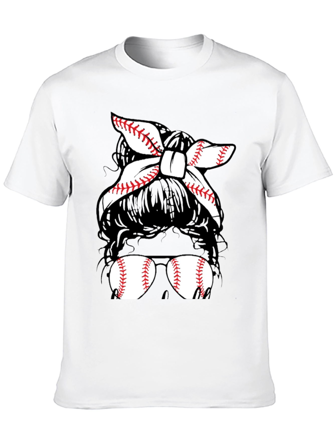 Baseball Mom Messy Bun T-Shirt