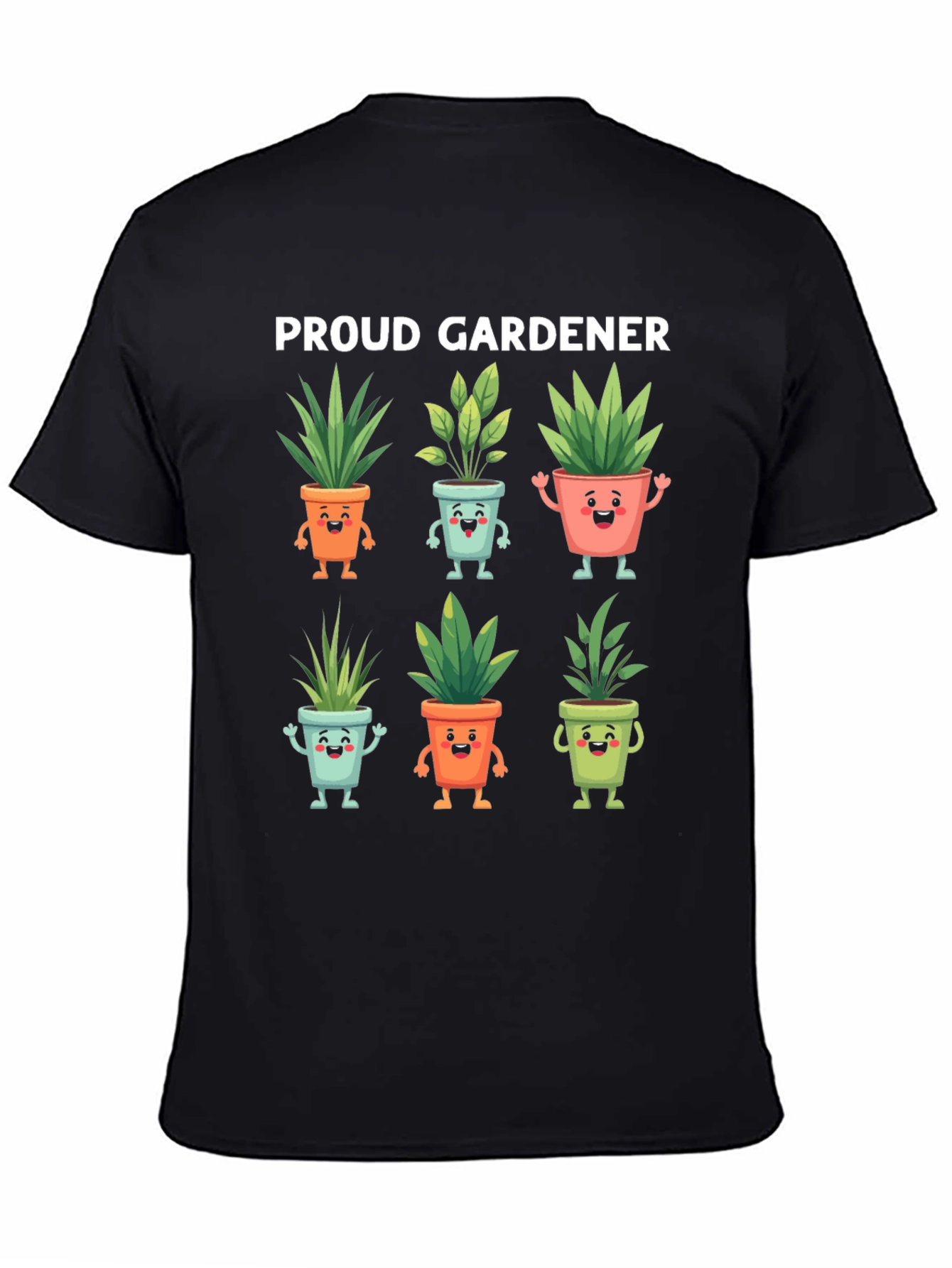 Proud Gardener T-Shirt with Cute Potted Plants