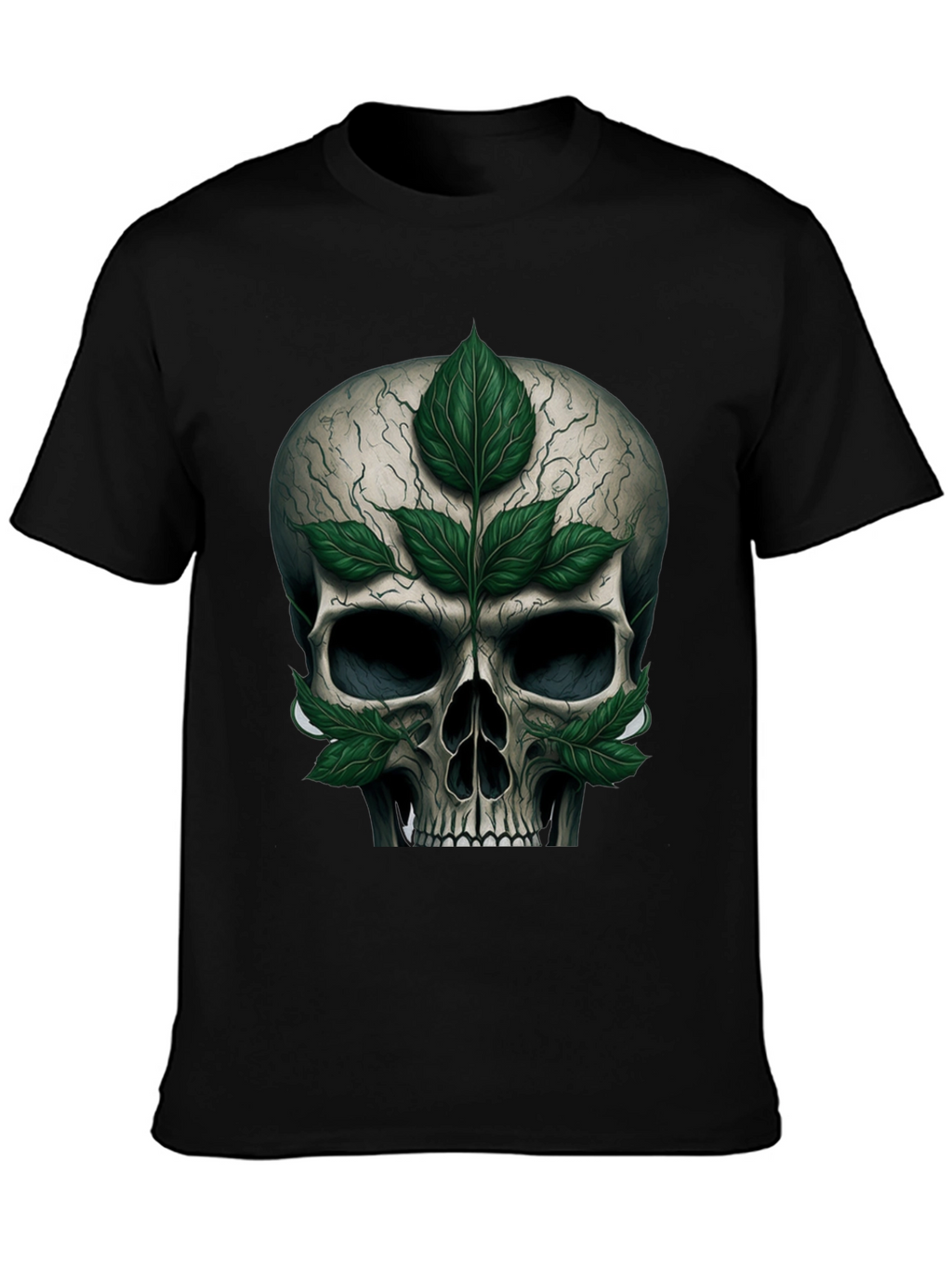 Skull & Leaves Graphic T-Shirt