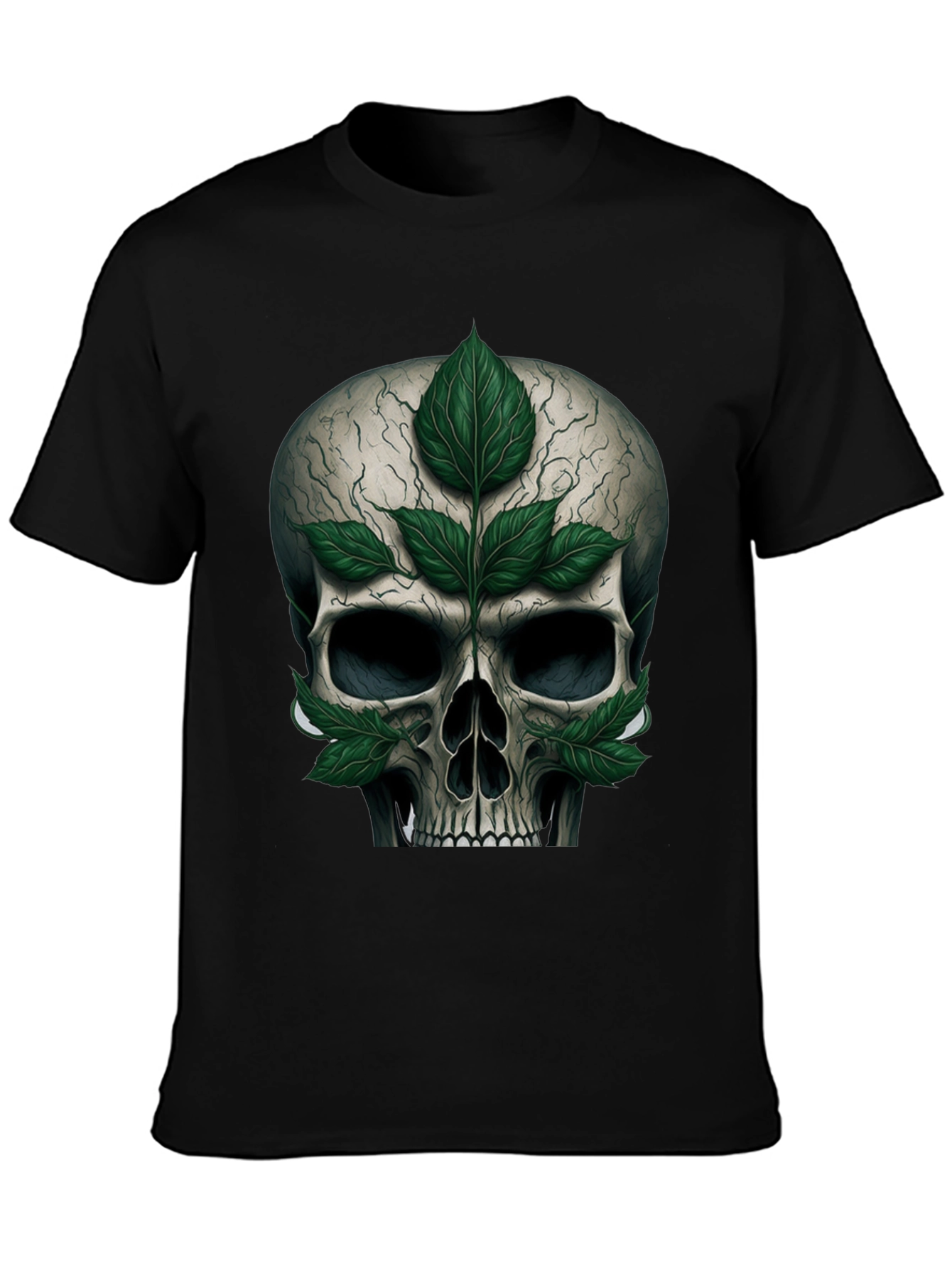 Skull & Leaves Graphic T-Shirt