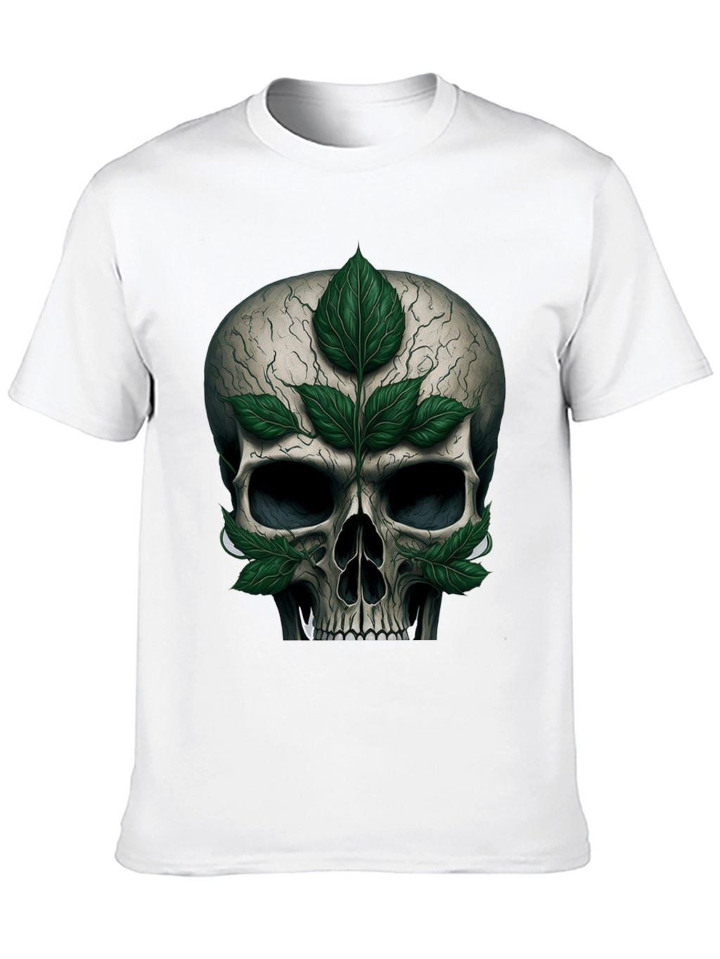 Skull & Leaves Graphic T-Shirt