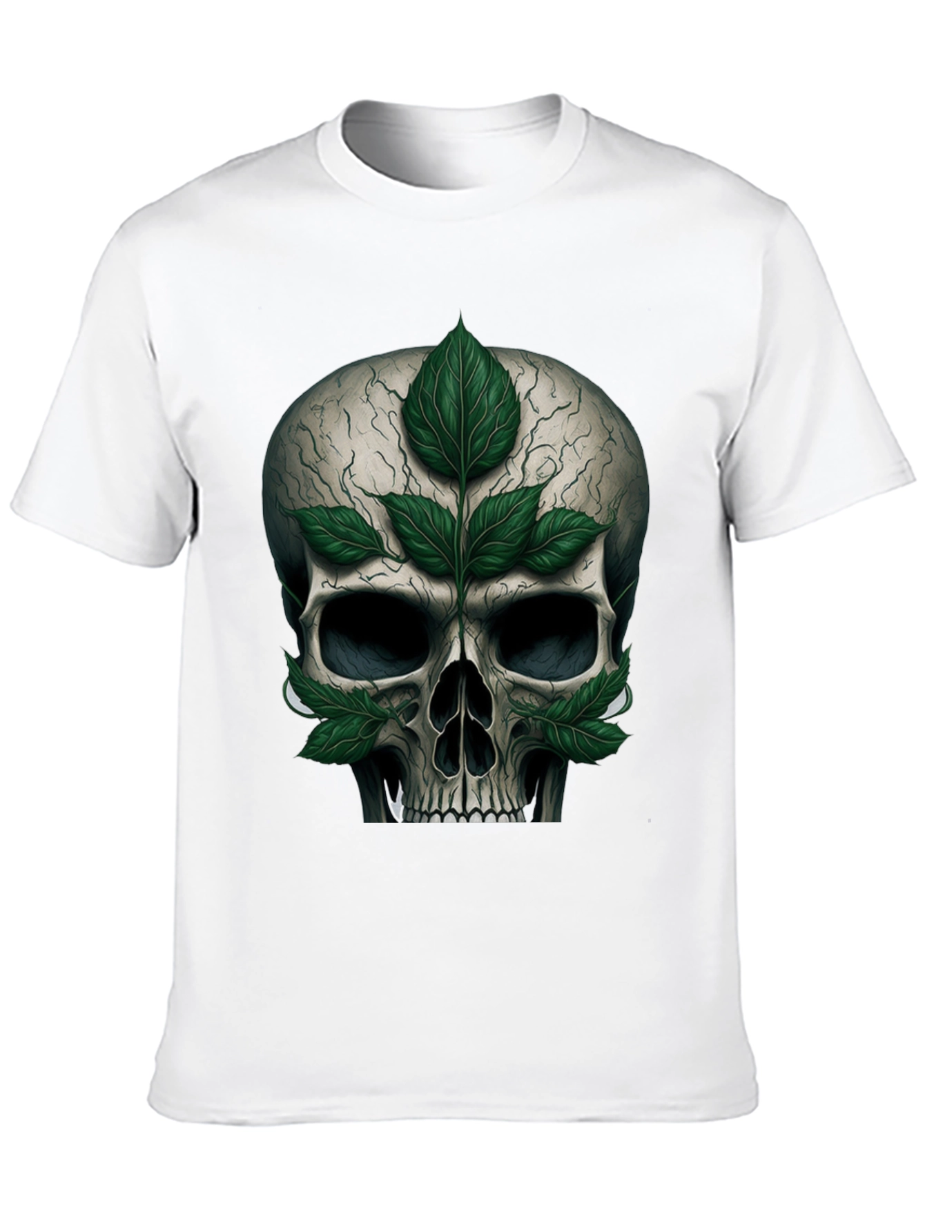 Skull & Leaves Graphic T-Shirt