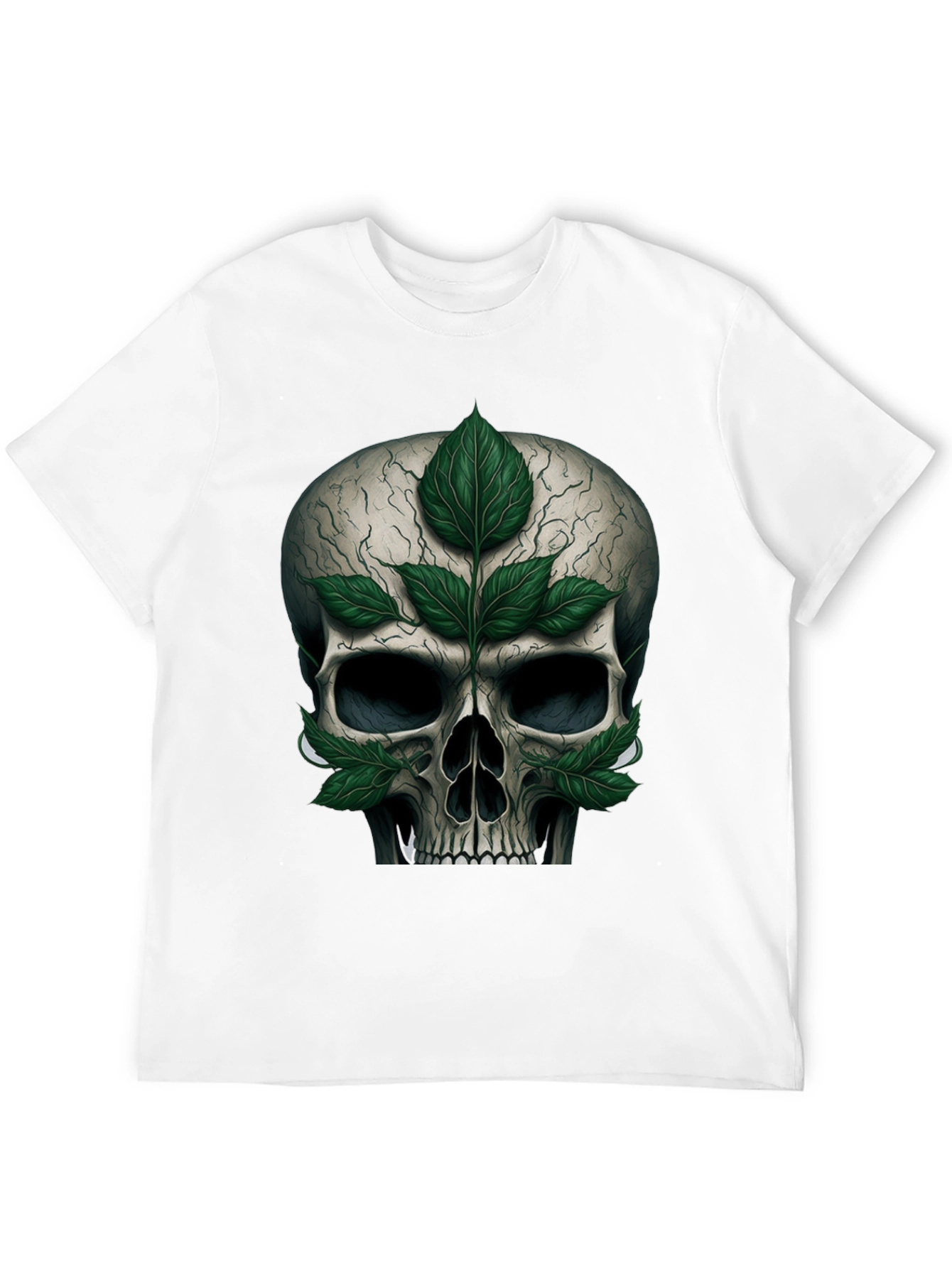 Skull & Leaves Graphic T-Shirt