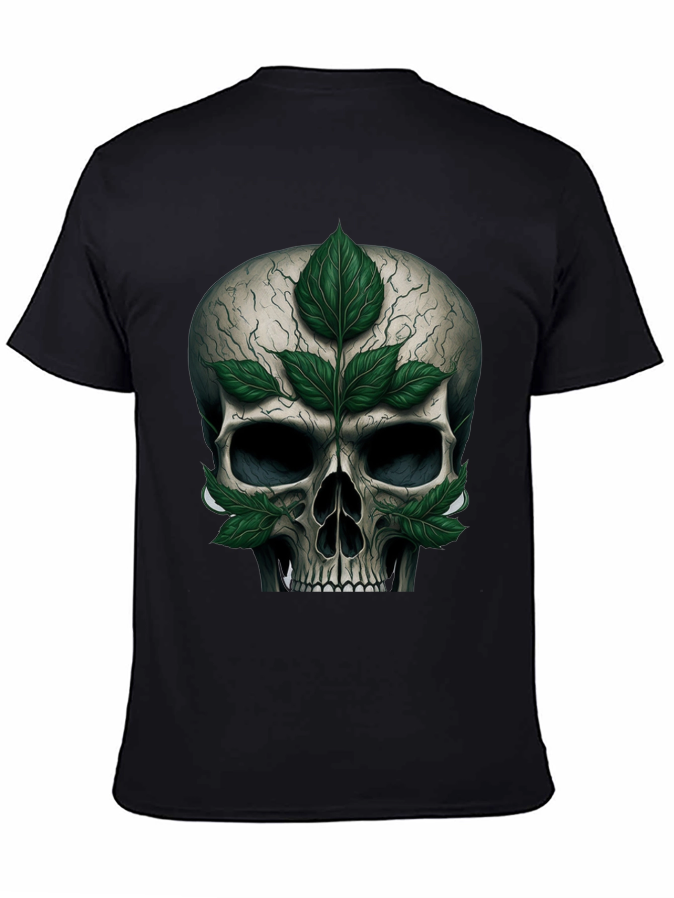 Skull & Leaves Graphic T-Shirt
