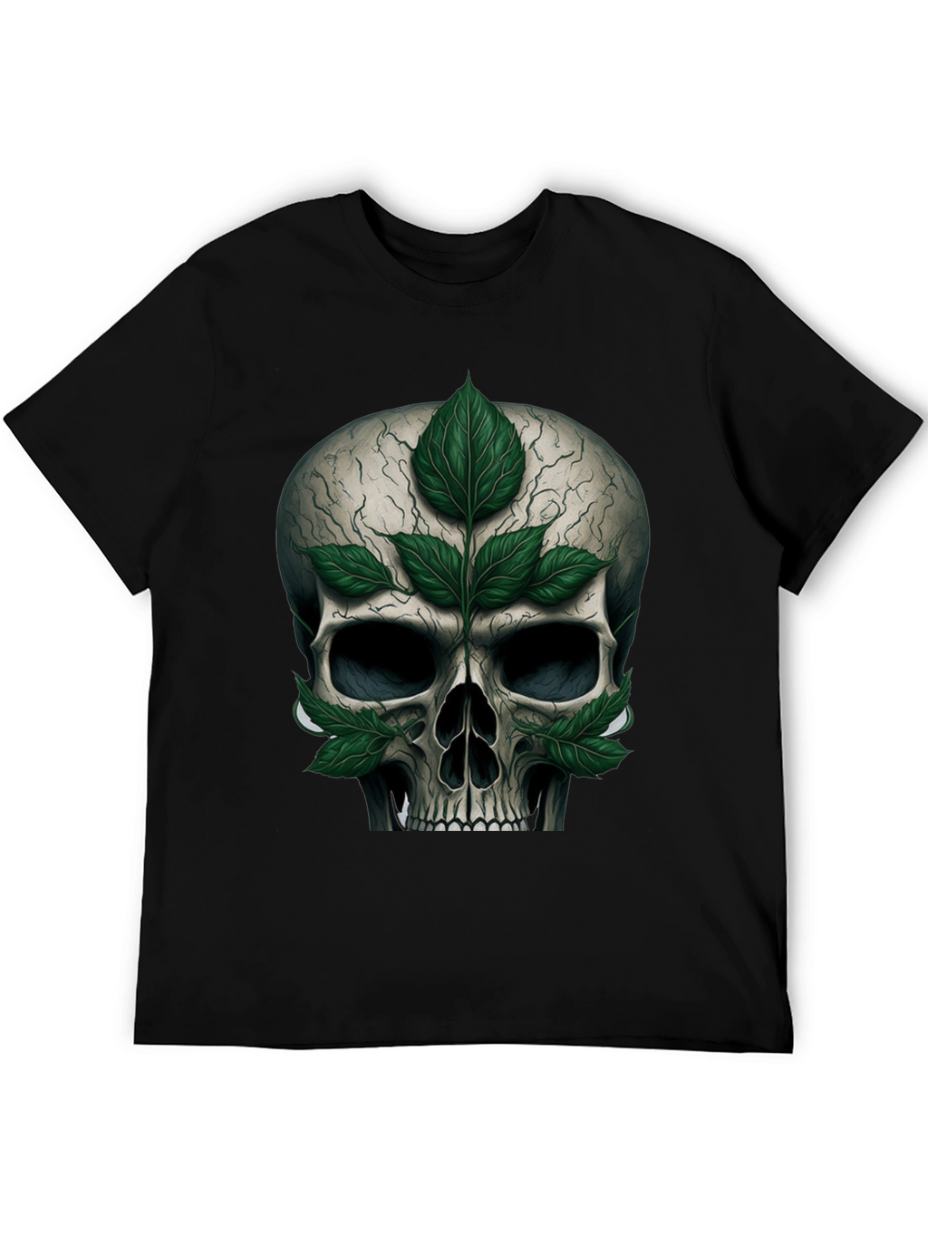 Skull & Leaves Graphic T-Shirt