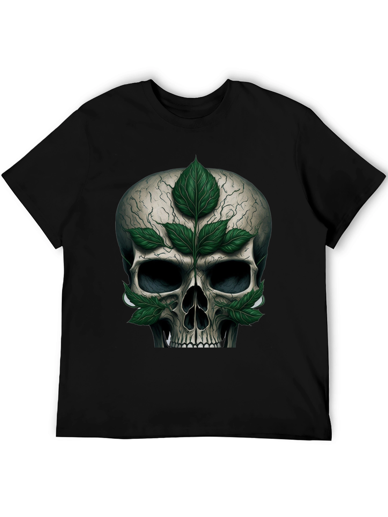 Skull & Leaves Graphic T-Shirt