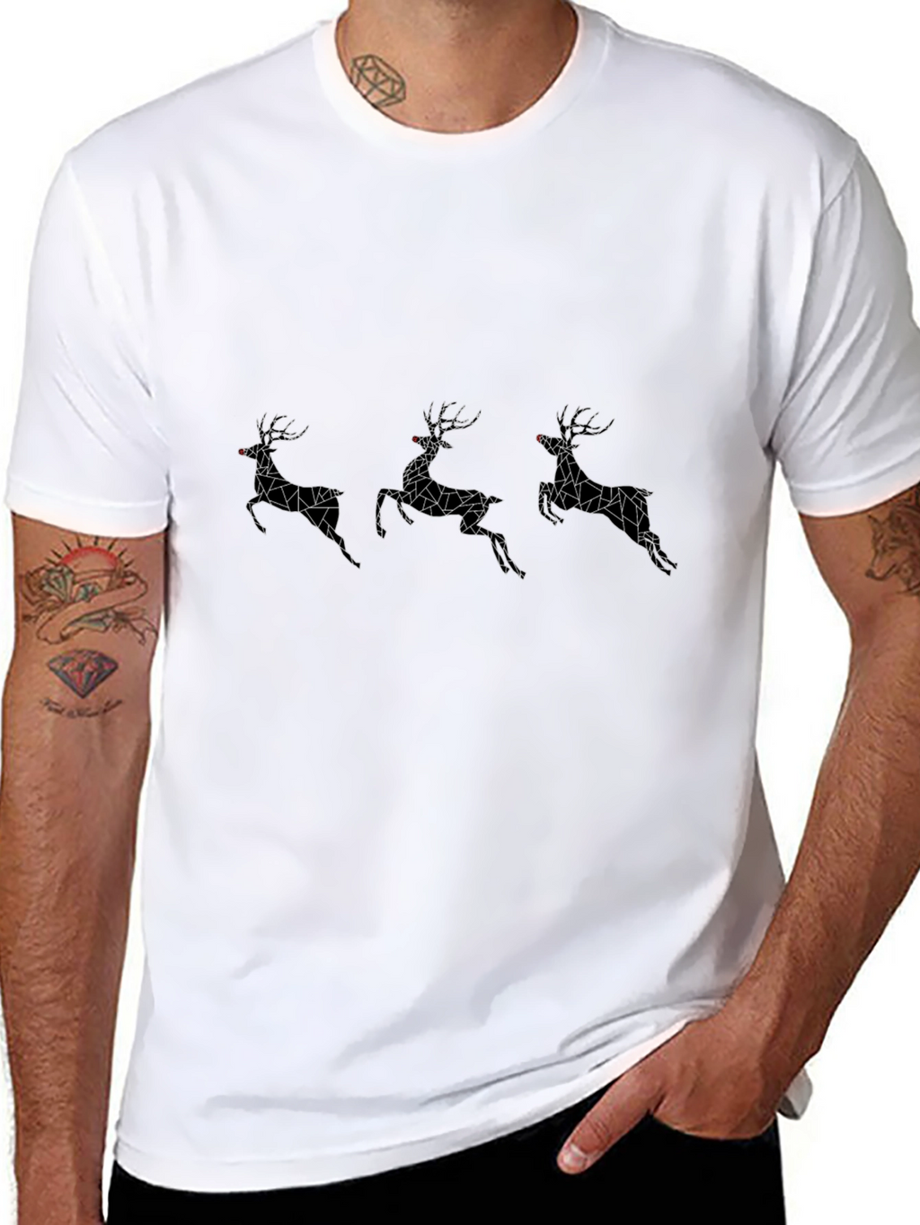 Geometric Reindeer Graphic Tee