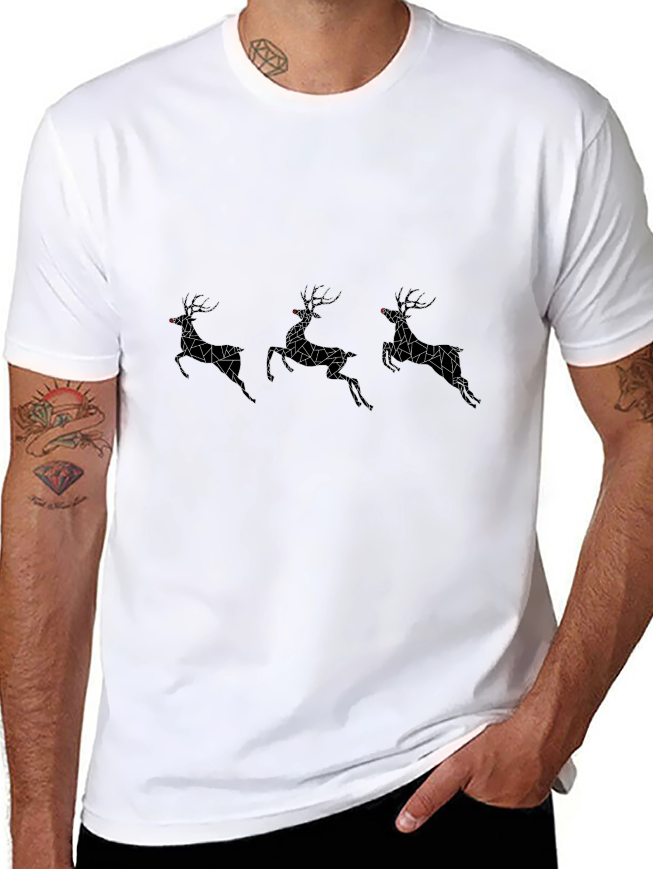 Geometric Reindeer Graphic Tee