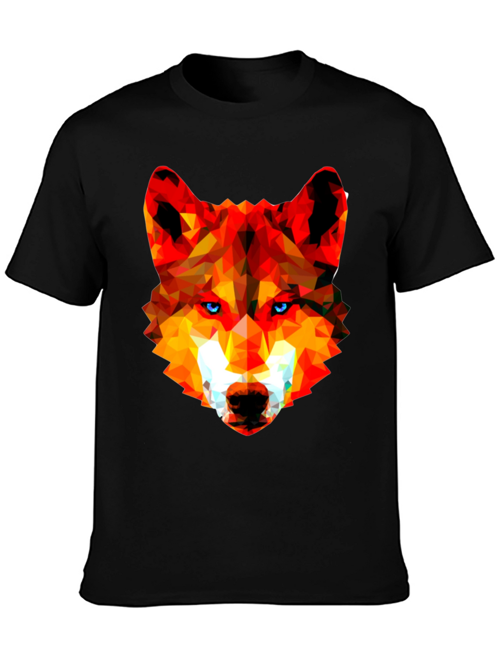 Geometric Wolf Head Graphic Tee