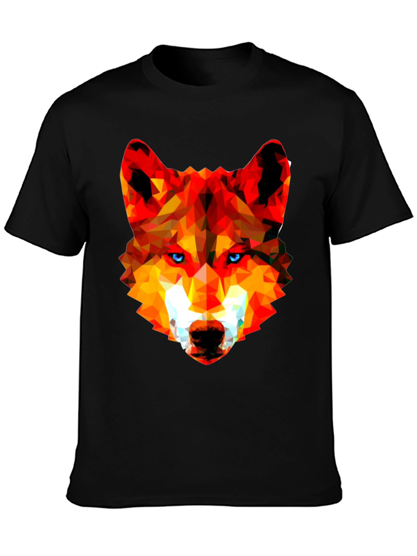 Geometric Wolf Head Graphic Tee