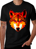 Geometric Wolf Head Graphic Tee