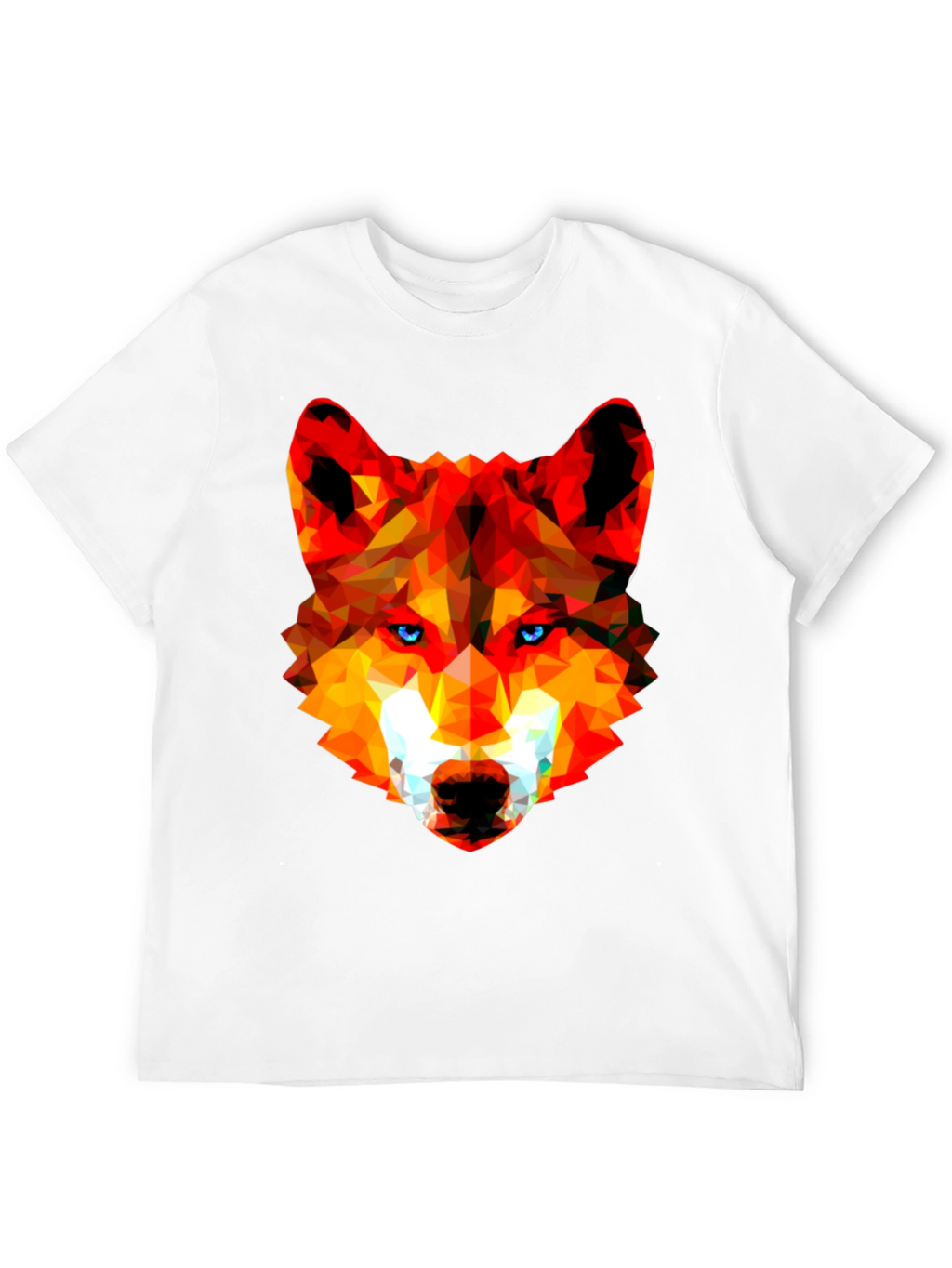 Geometric Wolf Head Graphic Tee