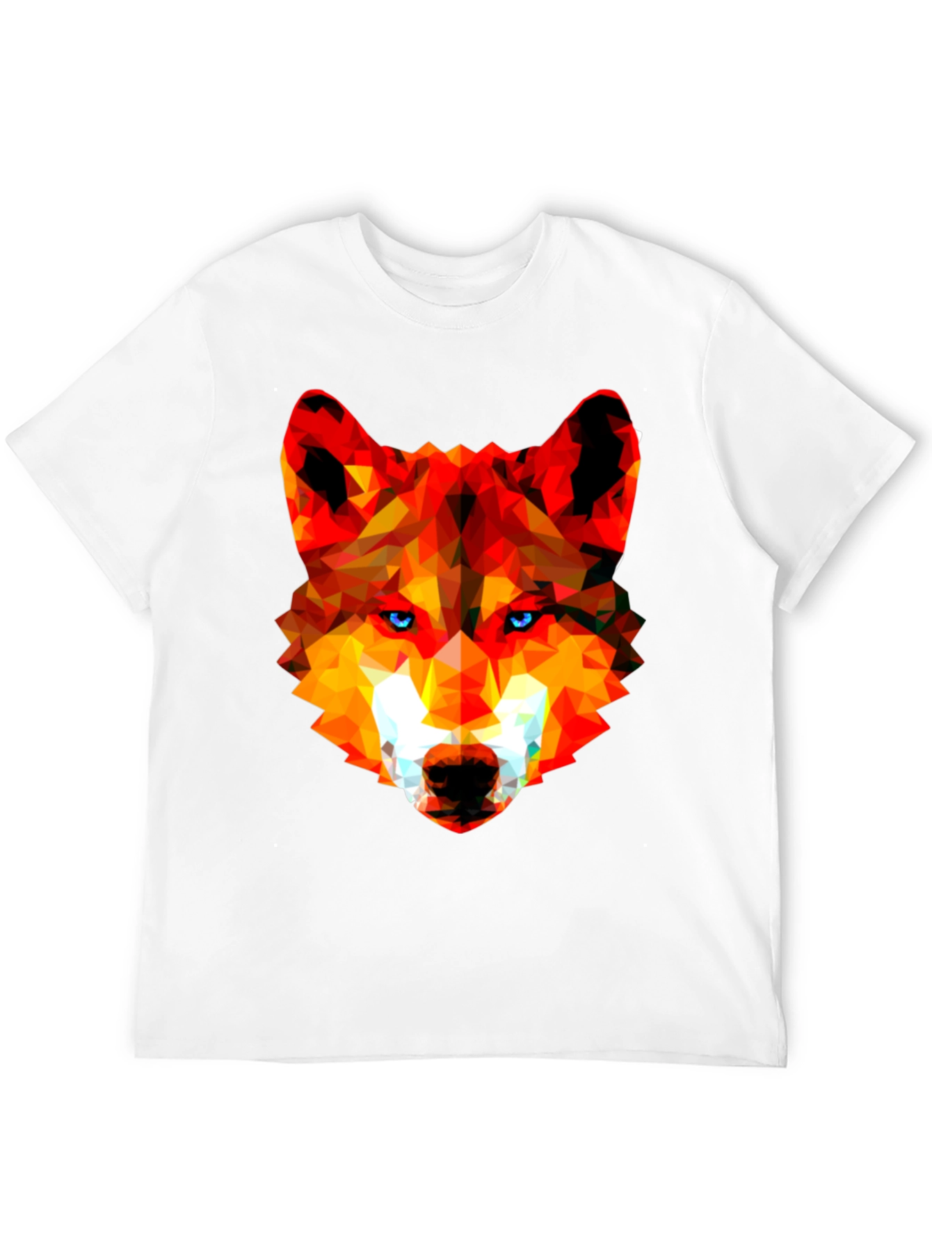 Geometric Wolf Head Graphic Tee