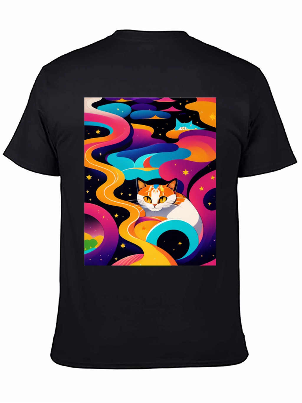 Psychedelic Cat T-Shirt - Unique Design