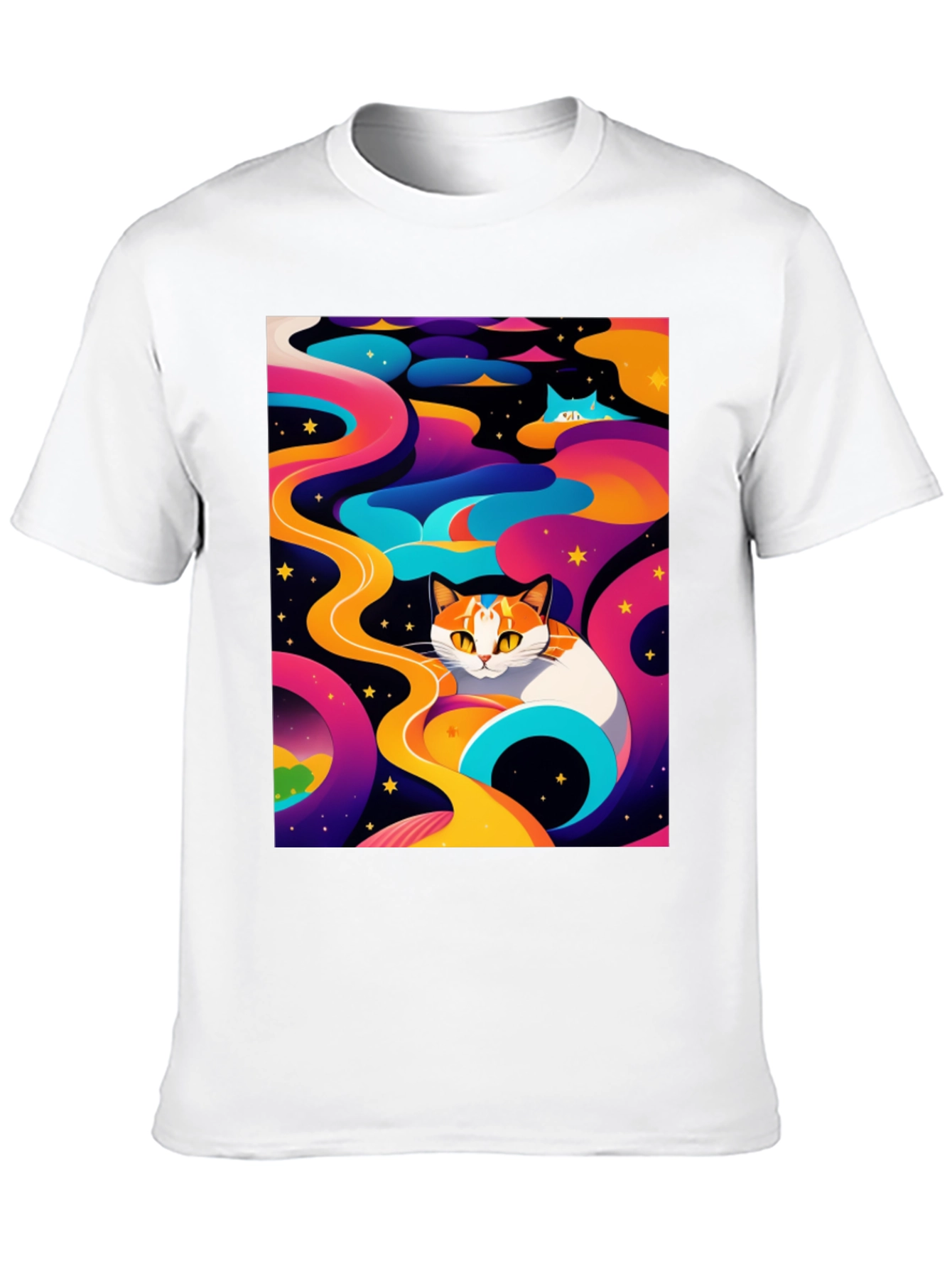 Psychedelic Cat T-Shirt - Unique Design