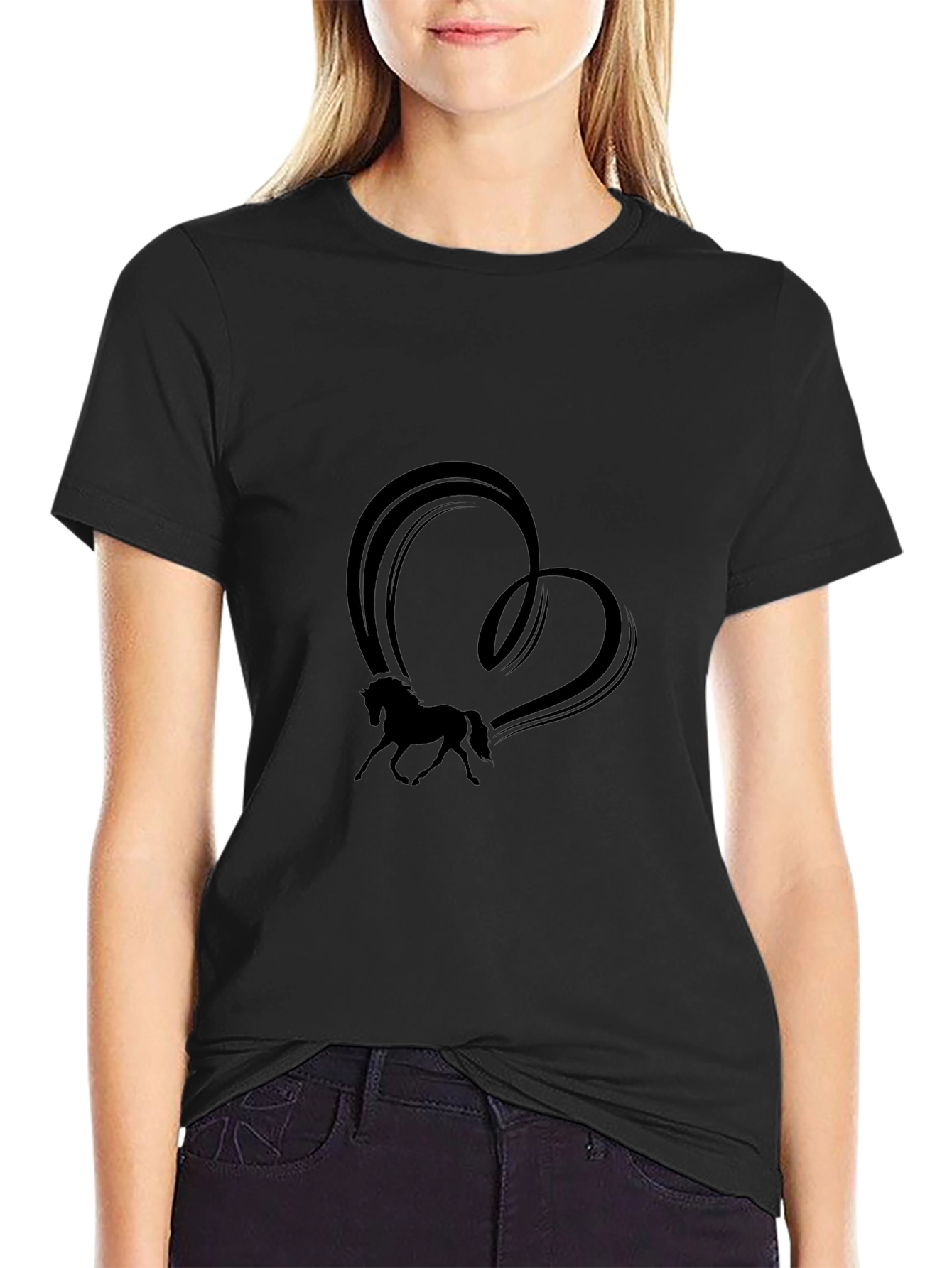 Horse Heart Graphic Tee - Black