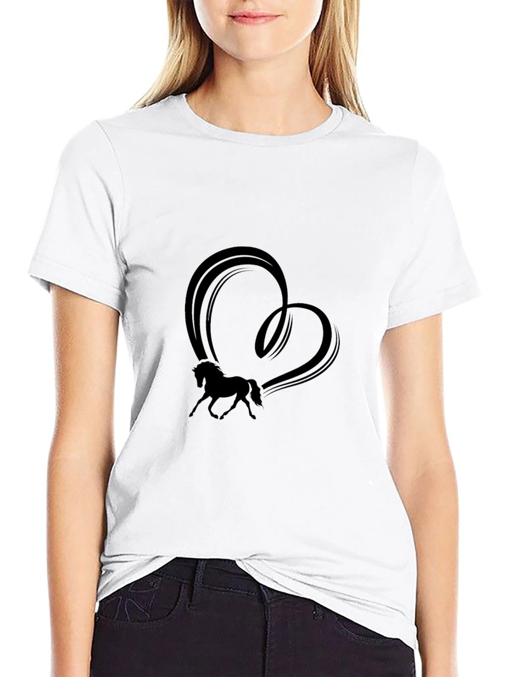 Horse Heart Graphic Tee - Black