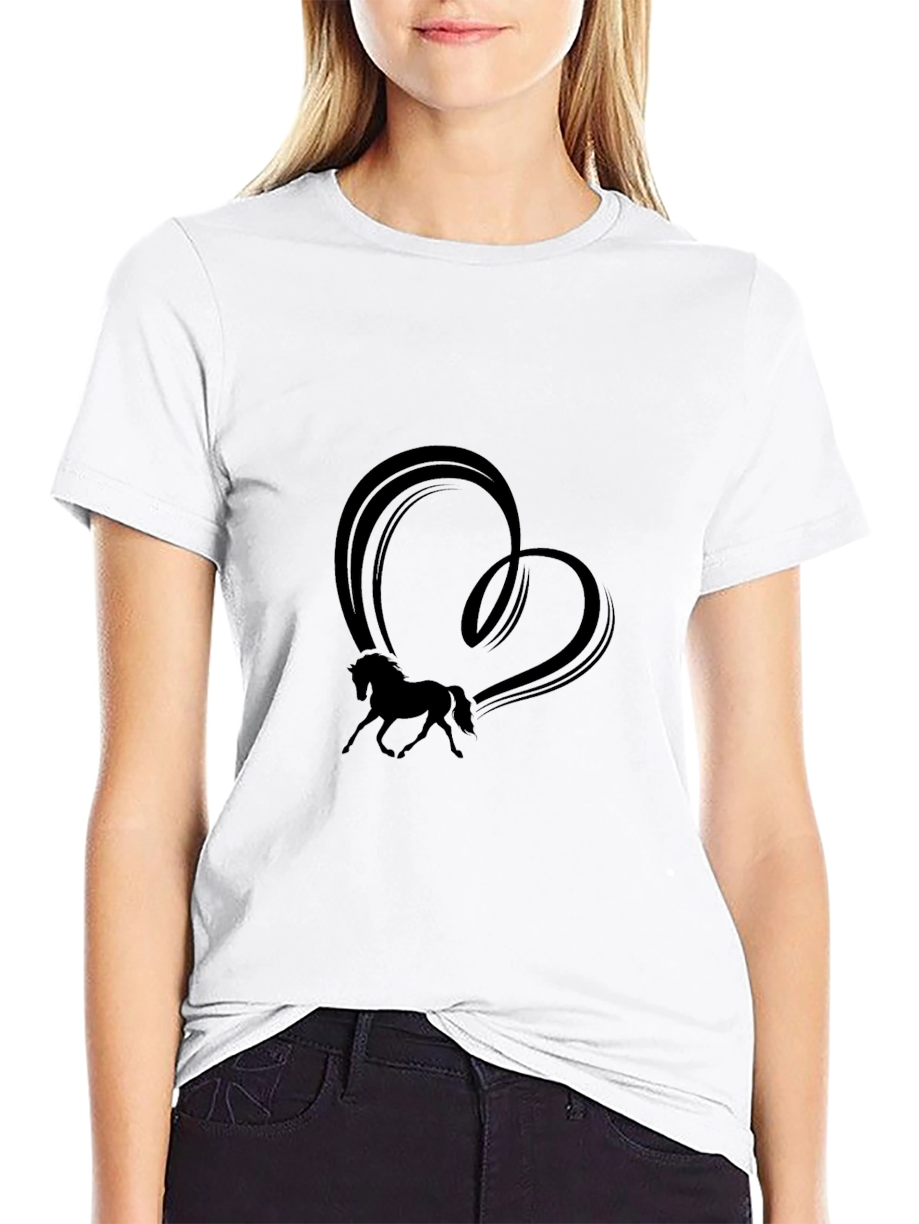 Horse Heart Graphic Tee - Black