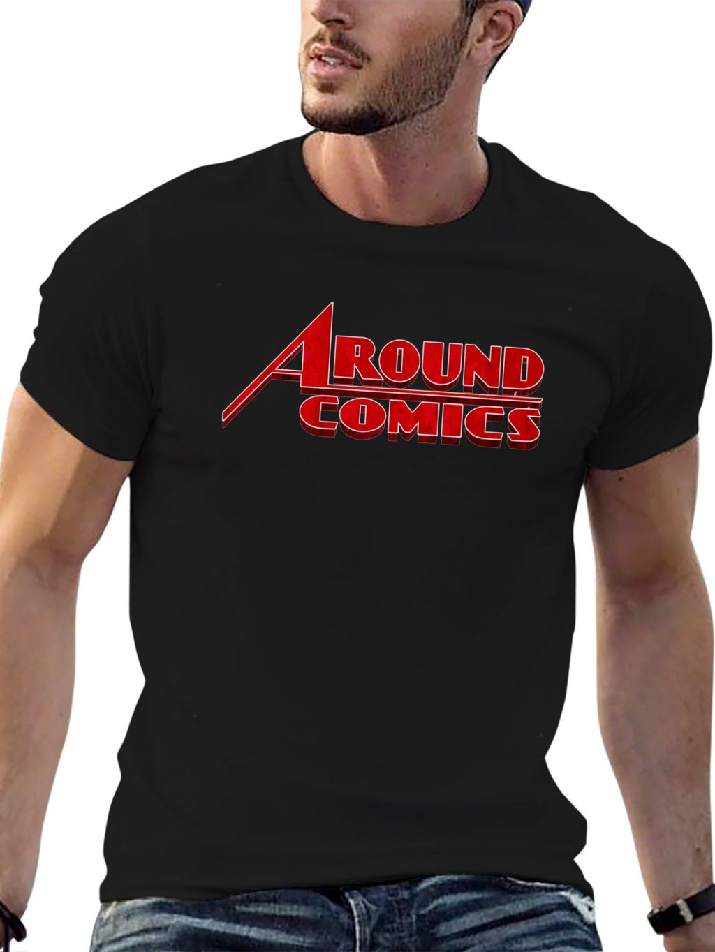 Around Comics Black Graphic T-Shirt