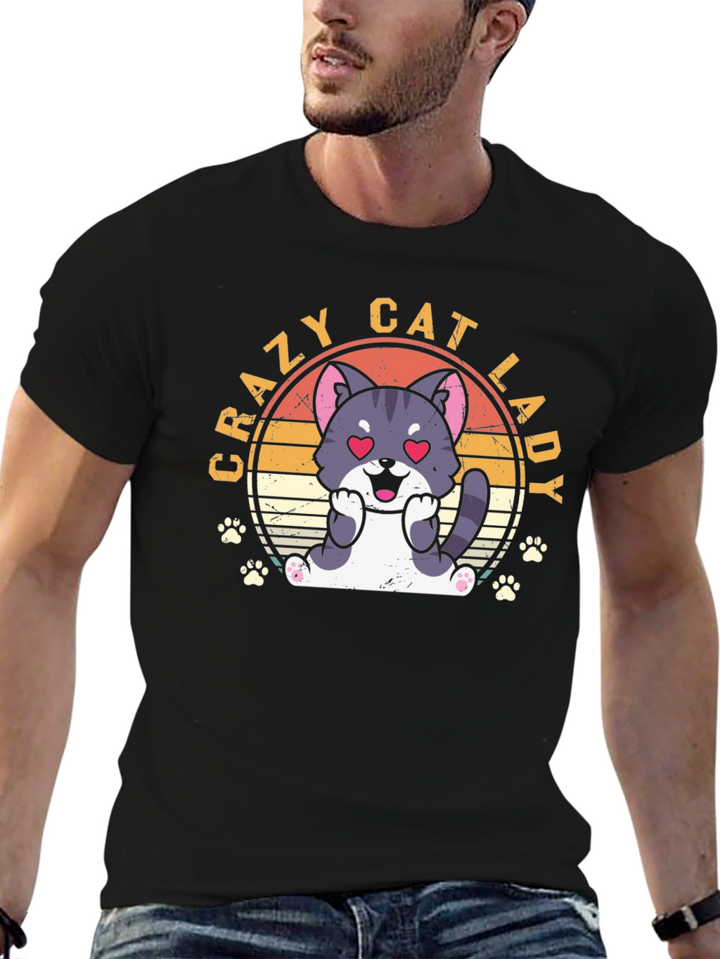 Crazy Cat Lady T-Shirt - Cute Cat Design