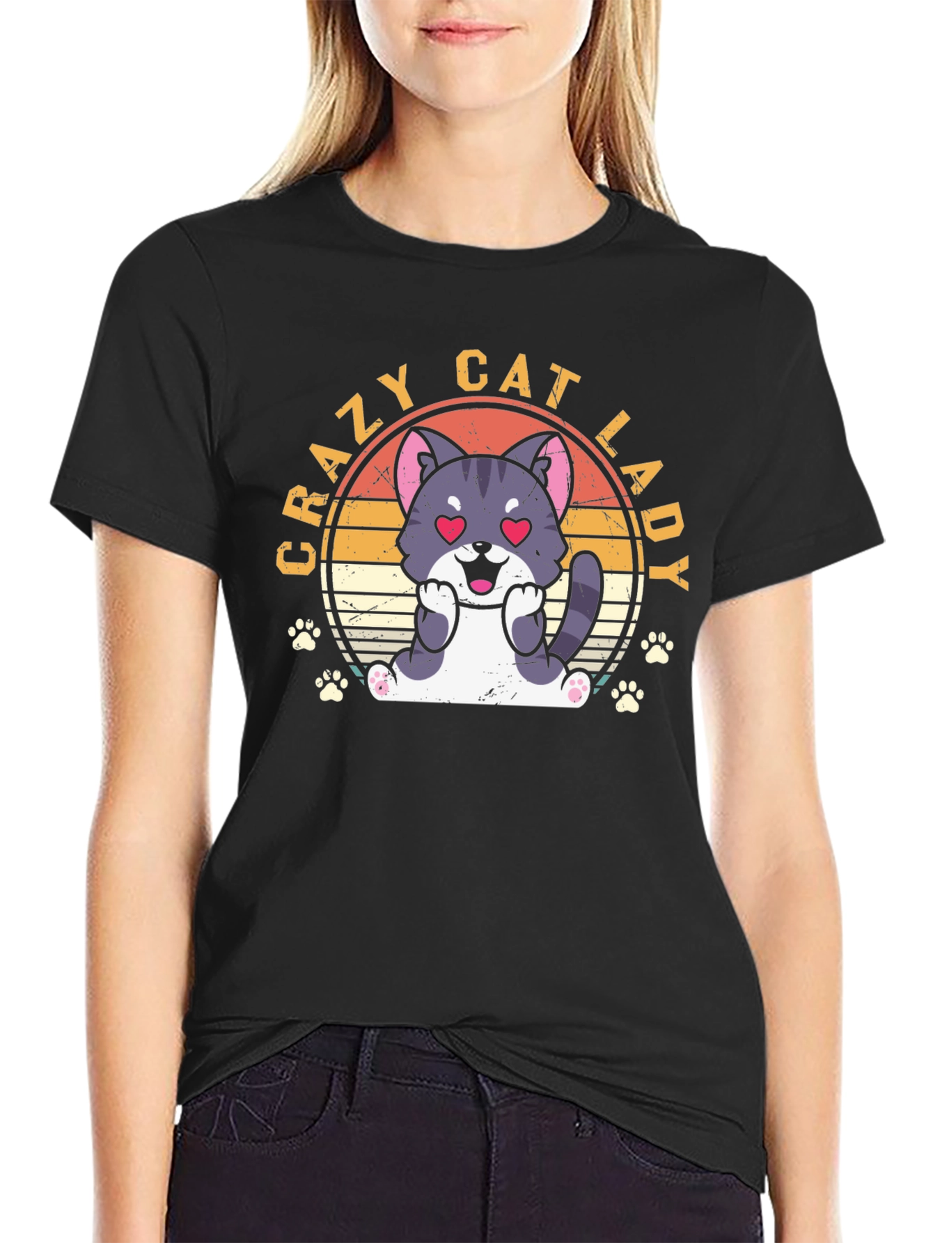 Crazy Cat Lady T-Shirt - Cute Cat Design