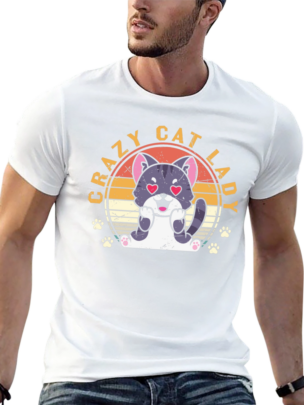 Crazy Cat Lady T-Shirt - Cute Cat Design