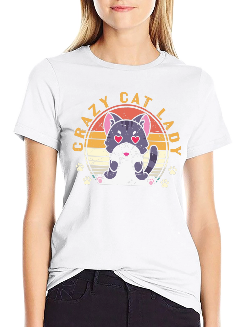 Crazy Cat Lady T-Shirt - Cute Cat Design
