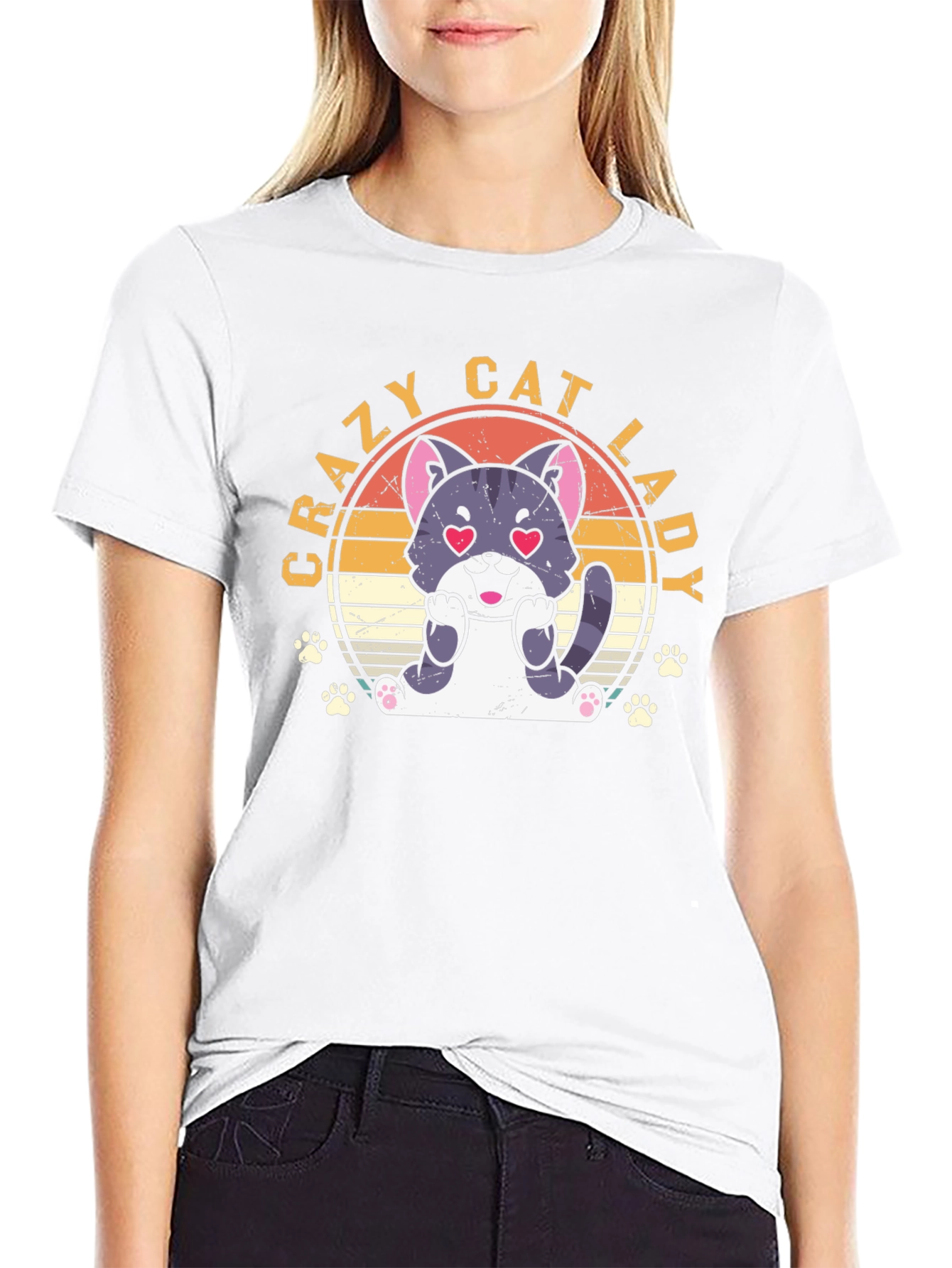 Crazy Cat Lady T-Shirt - Cute Cat Design