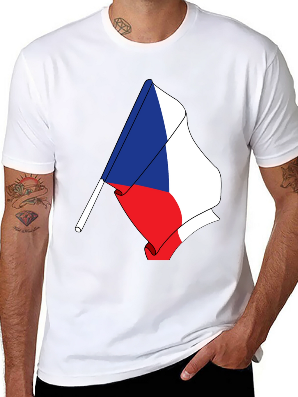Czech Flag T-Shirt - Unique Patriotic Design