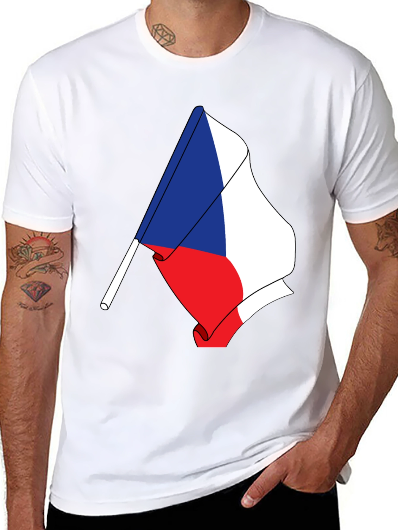 Czech Flag T-Shirt - Unique Patriotic Design