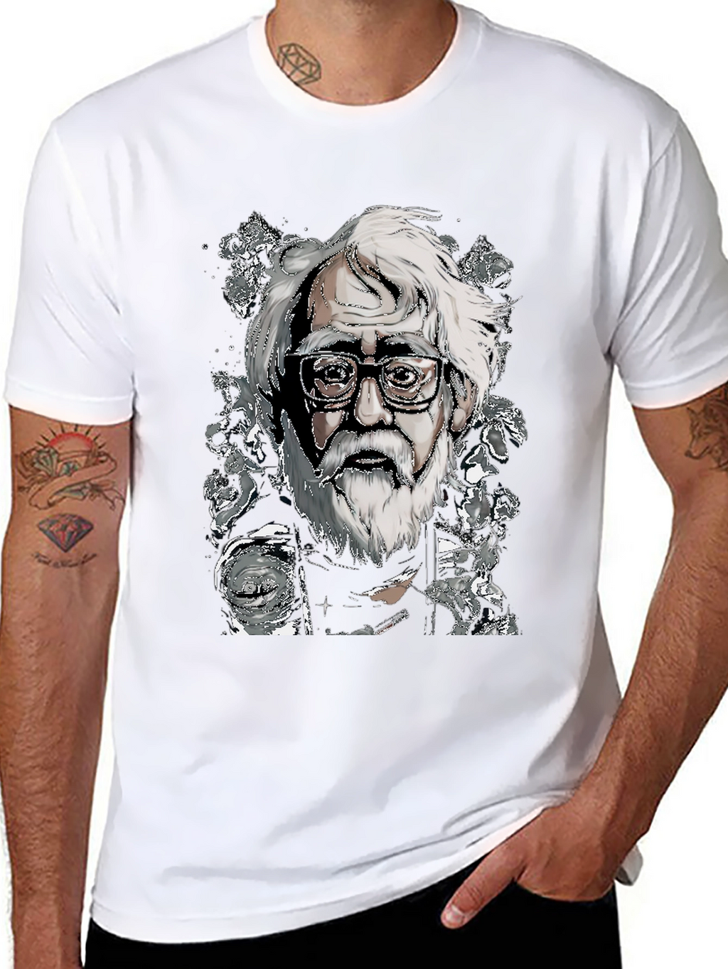 Illustrated Man T-Shirt - Unique Art Tee