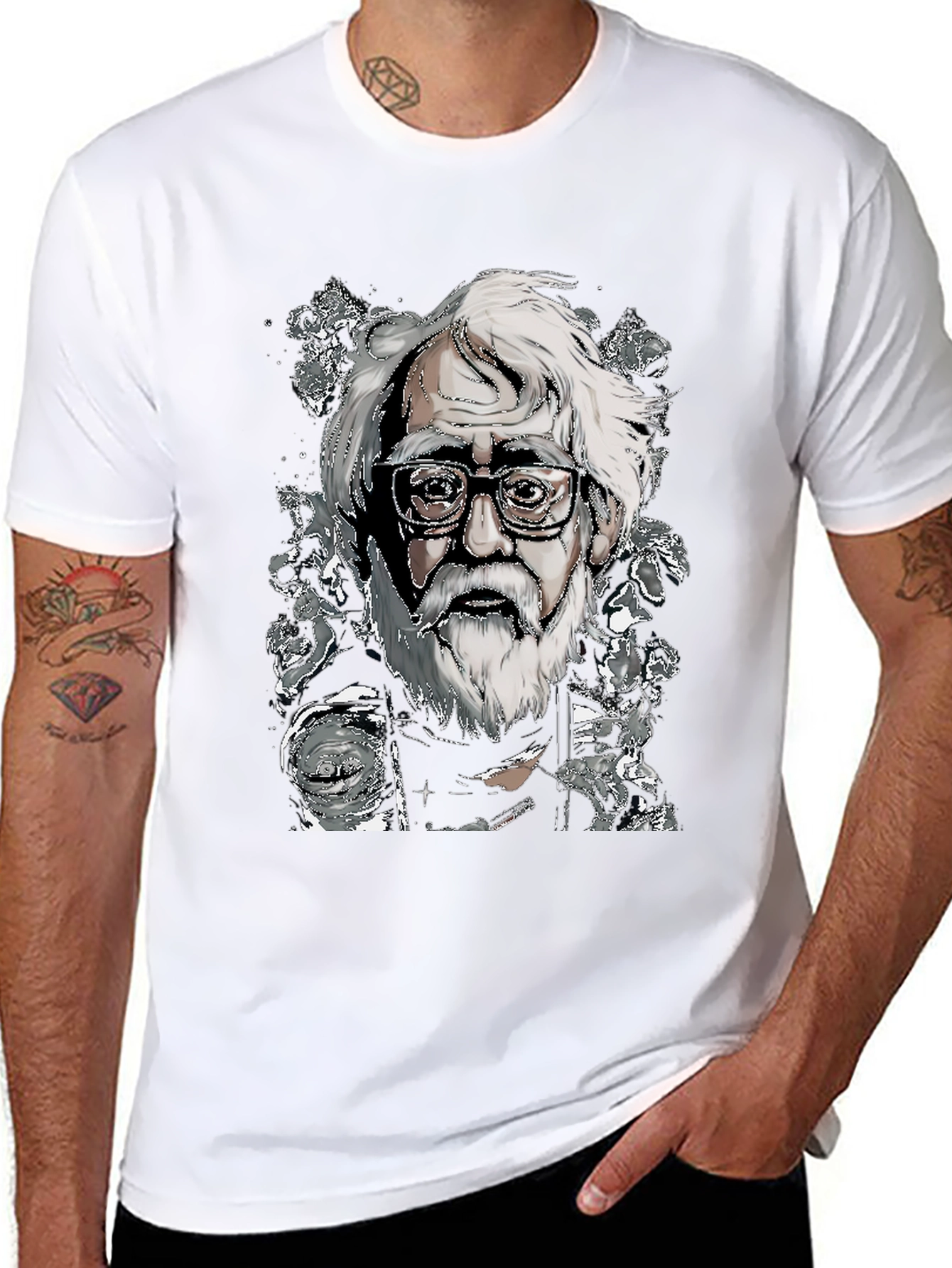 Illustrated Man T-Shirt - Unique Art Tee