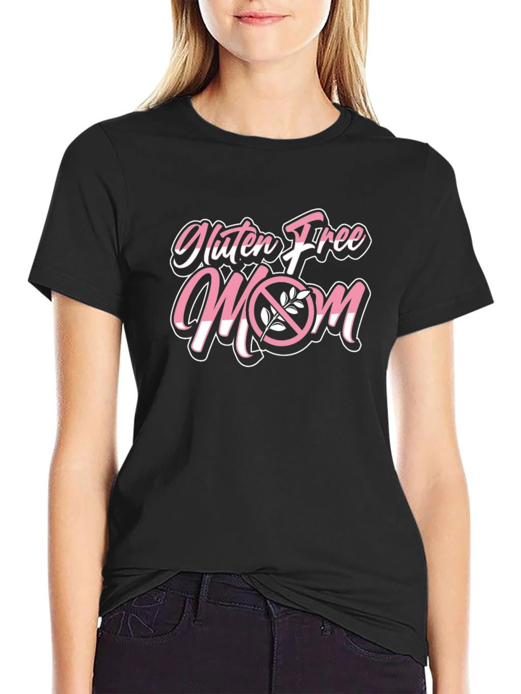 Gluten Free Mom Black Graphic T-Shirt
