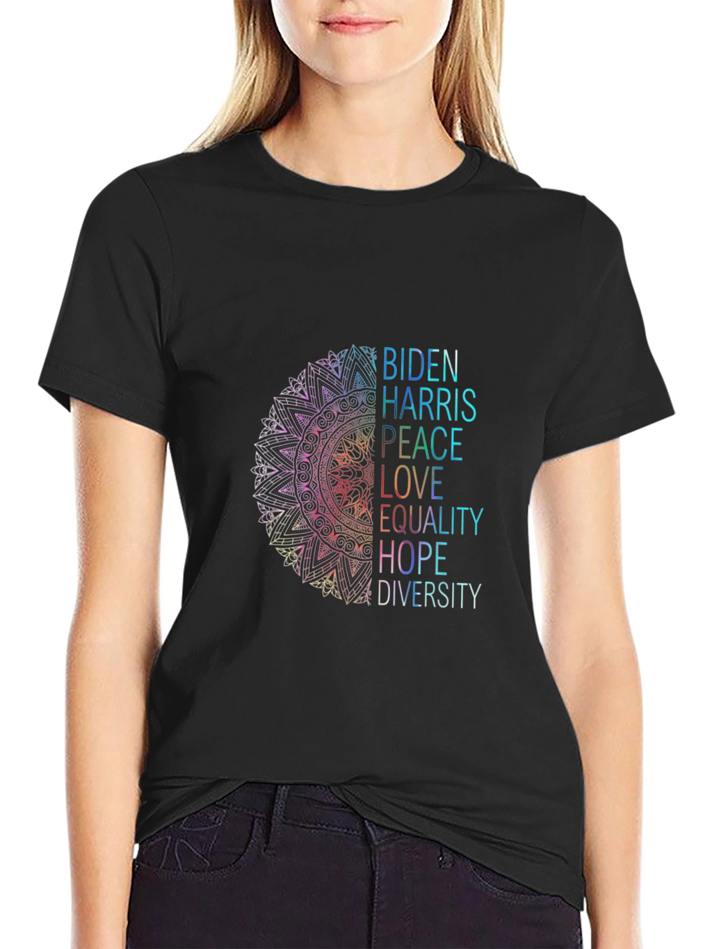 Biden Harris Peace Love Equality Graphic Tee