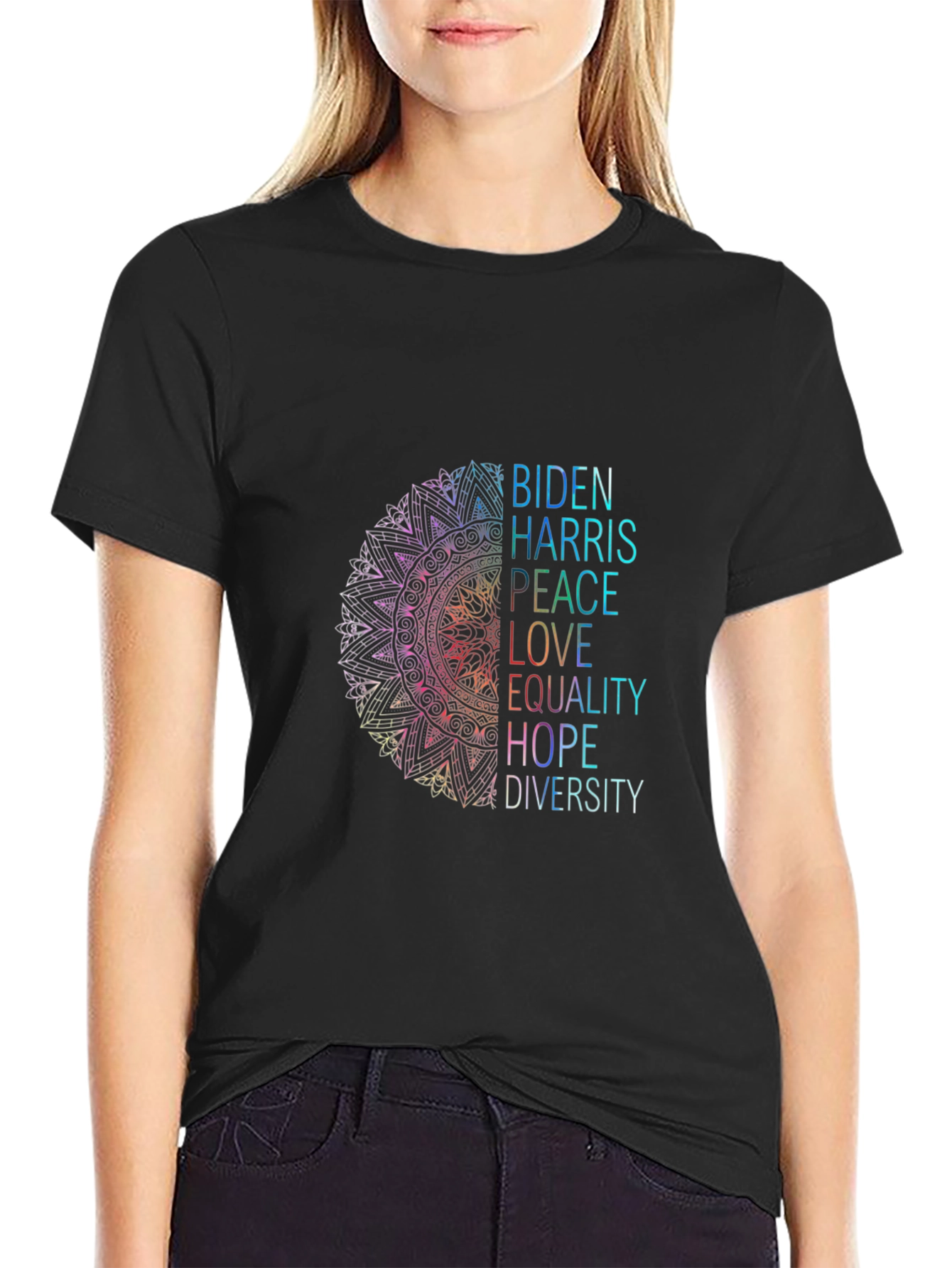 Biden Harris Peace Love Equality Graphic Tee