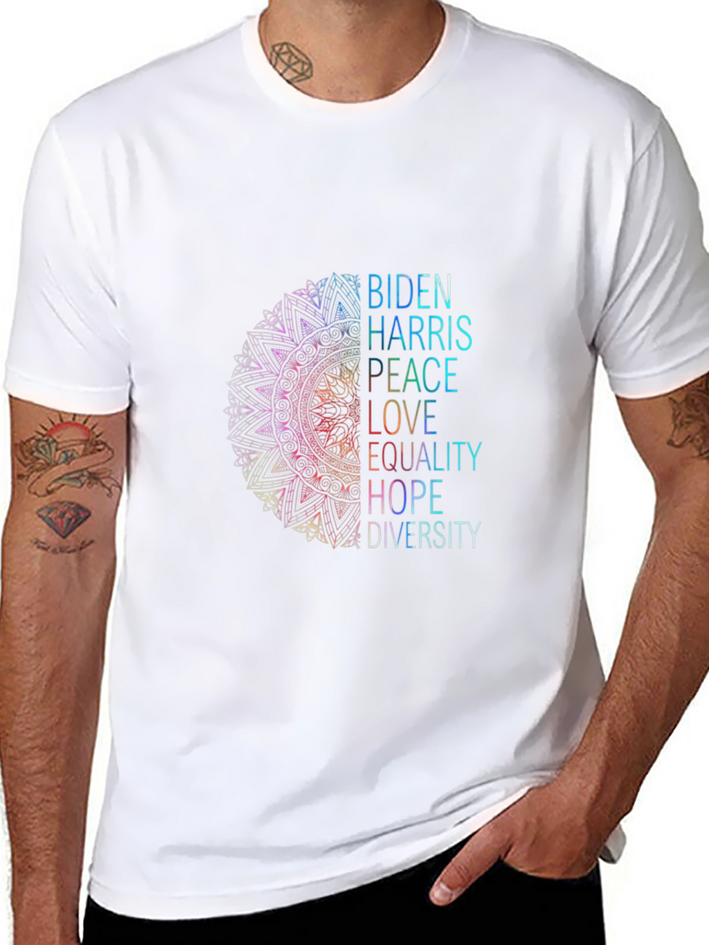 Biden Harris Peace Love Equality Graphic Tee