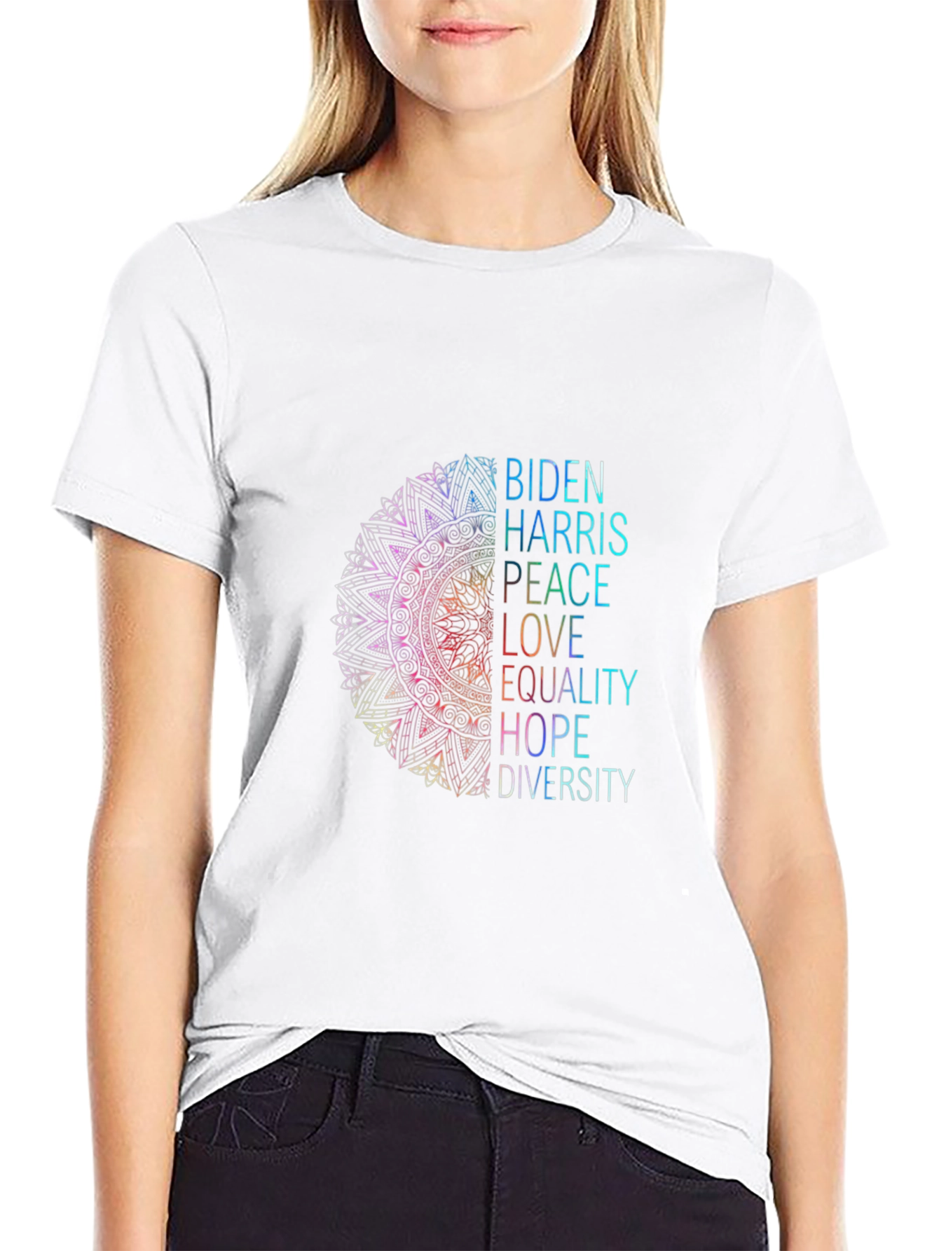 Biden Harris Peace Love Equality Graphic Tee