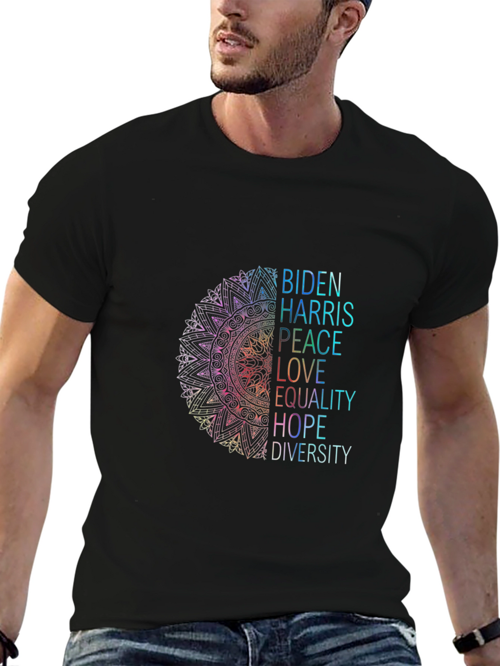 Biden Harris Peace Love Equality Graphic Tee