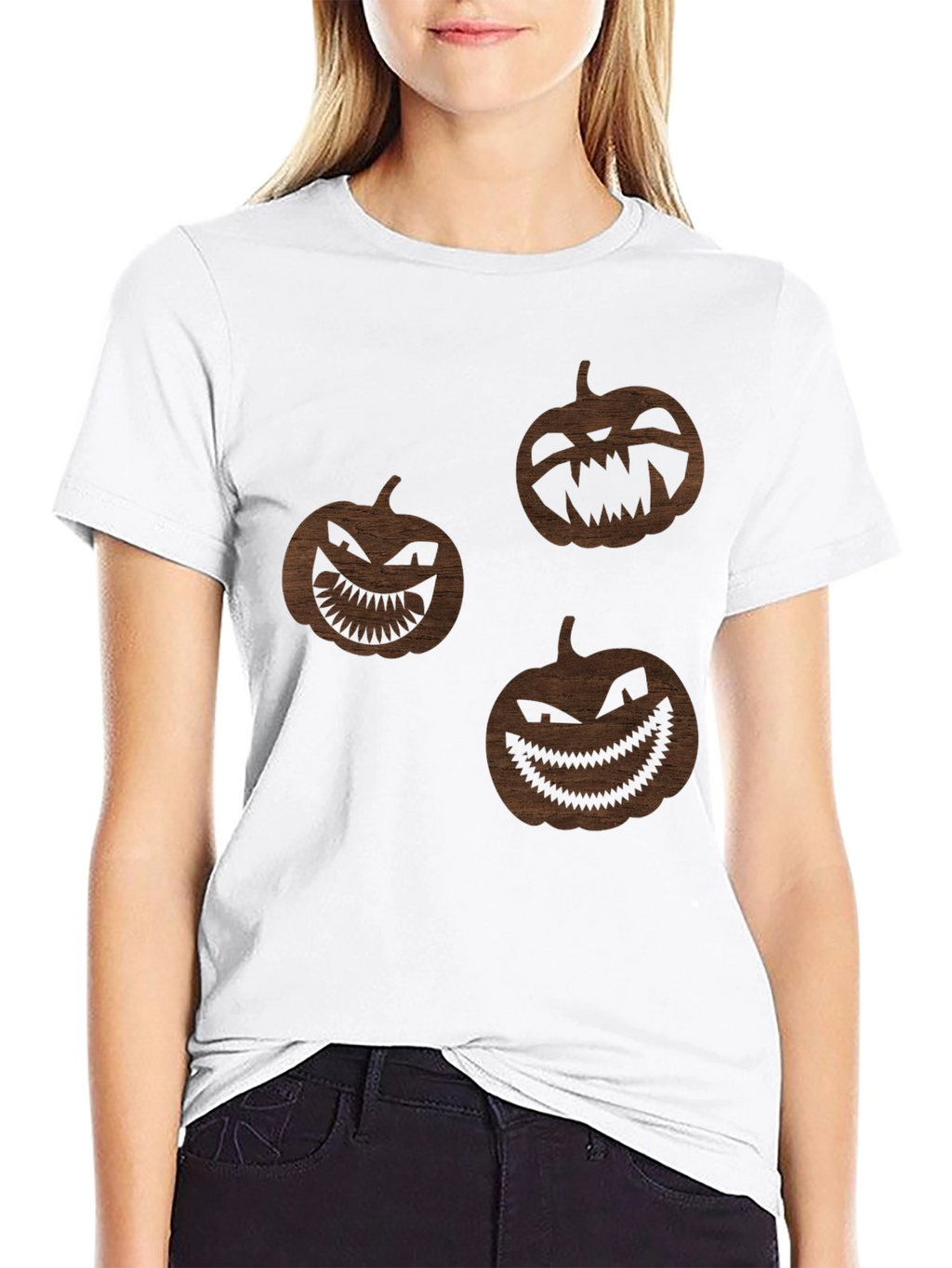 Spooky Season Pumpkin Graphic Tee - Black