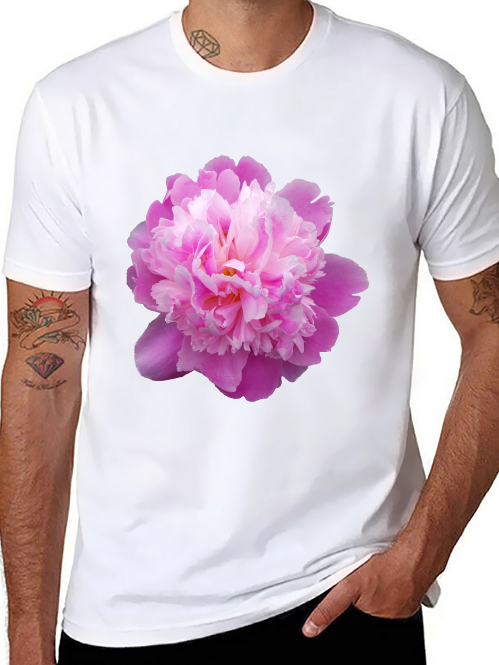Pink Peony Graphic Tee - Stylish Floral Print