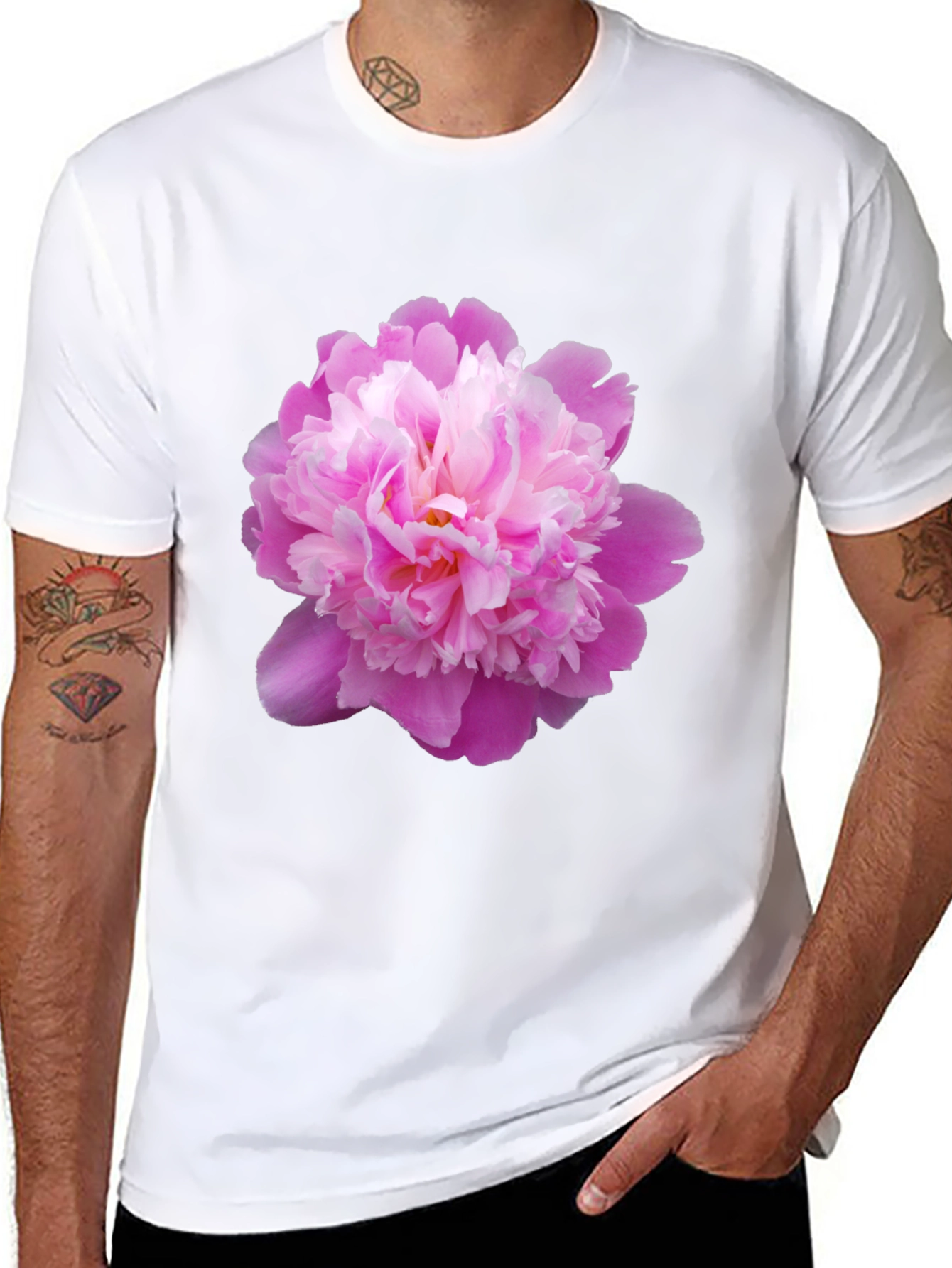 Pink Peony Graphic Tee - Stylish Floral Print