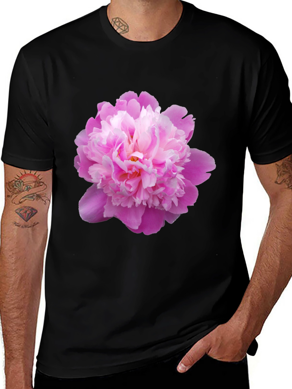 Pink Peony Graphic Tee - Stylish Floral Print