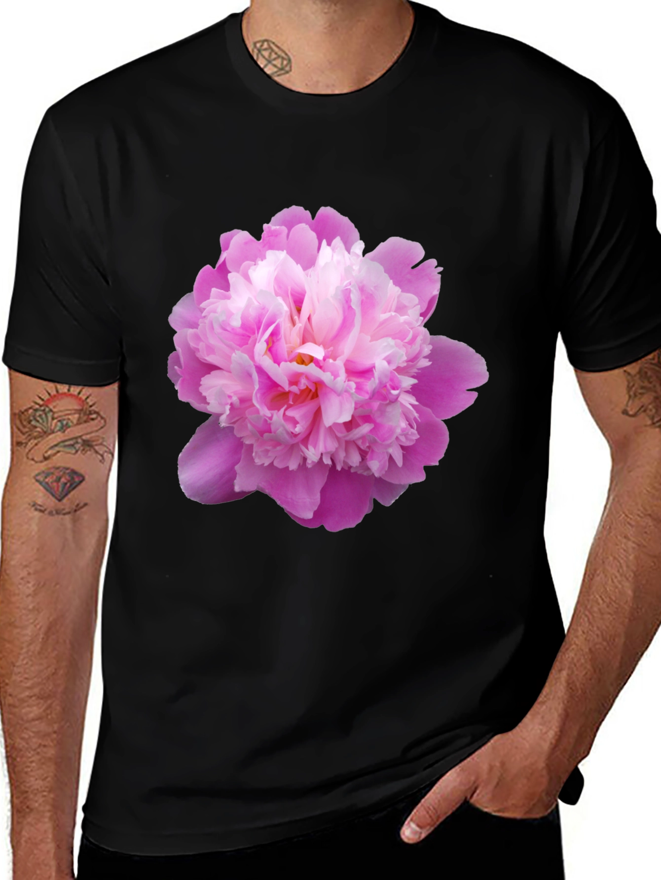Pink Peony Graphic Tee - Stylish Floral Print
