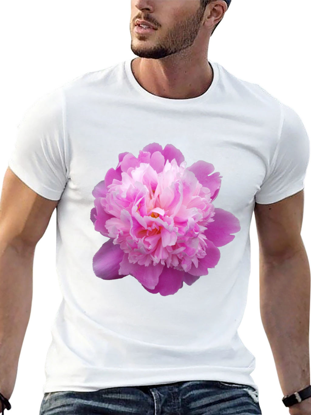 Pink Peony Graphic Tee - Stylish Floral Print