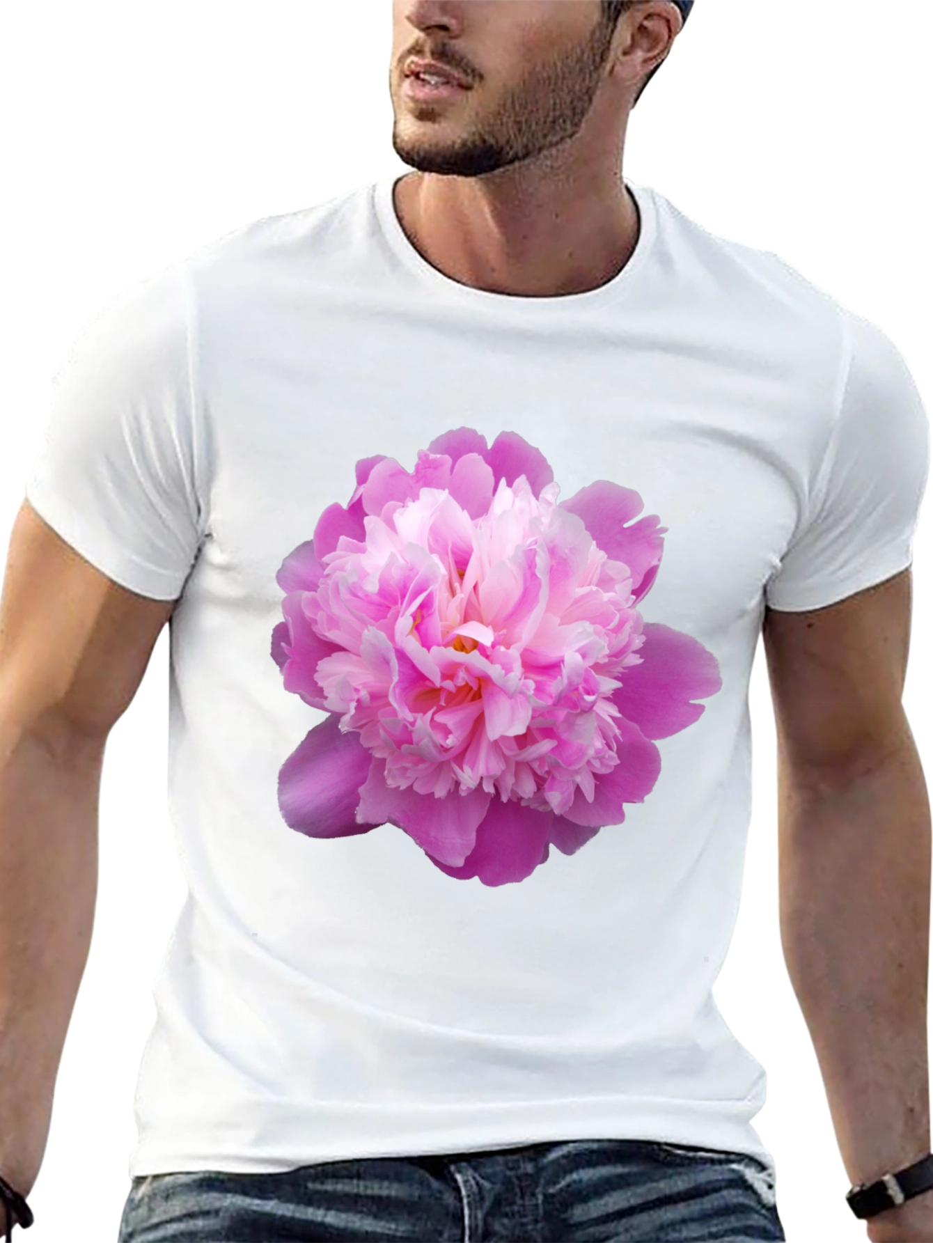 Pink Peony Graphic Tee - Stylish Floral Print