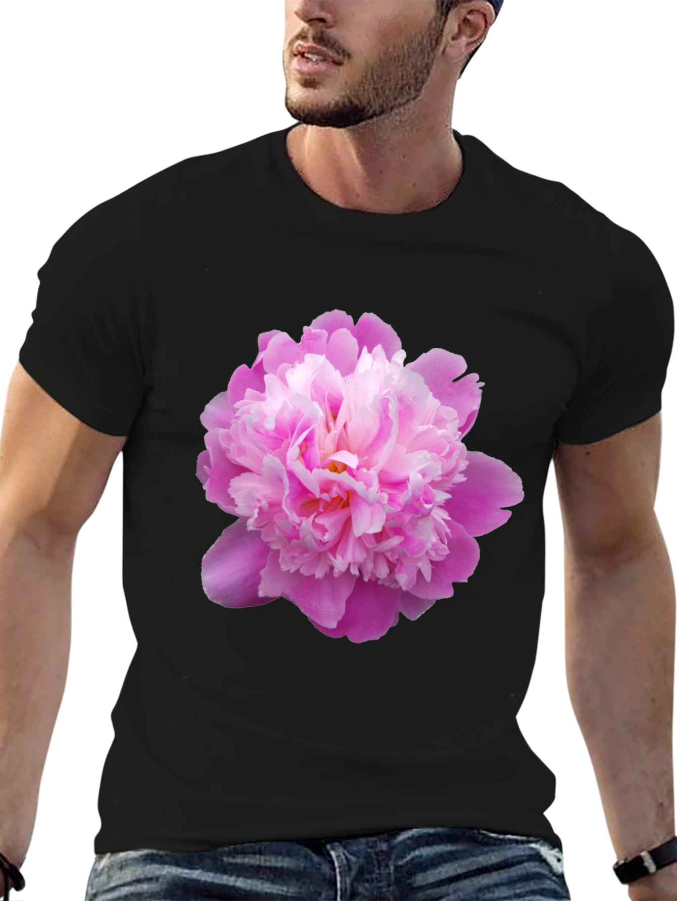 Pink Peony Graphic Tee - Stylish Floral Print