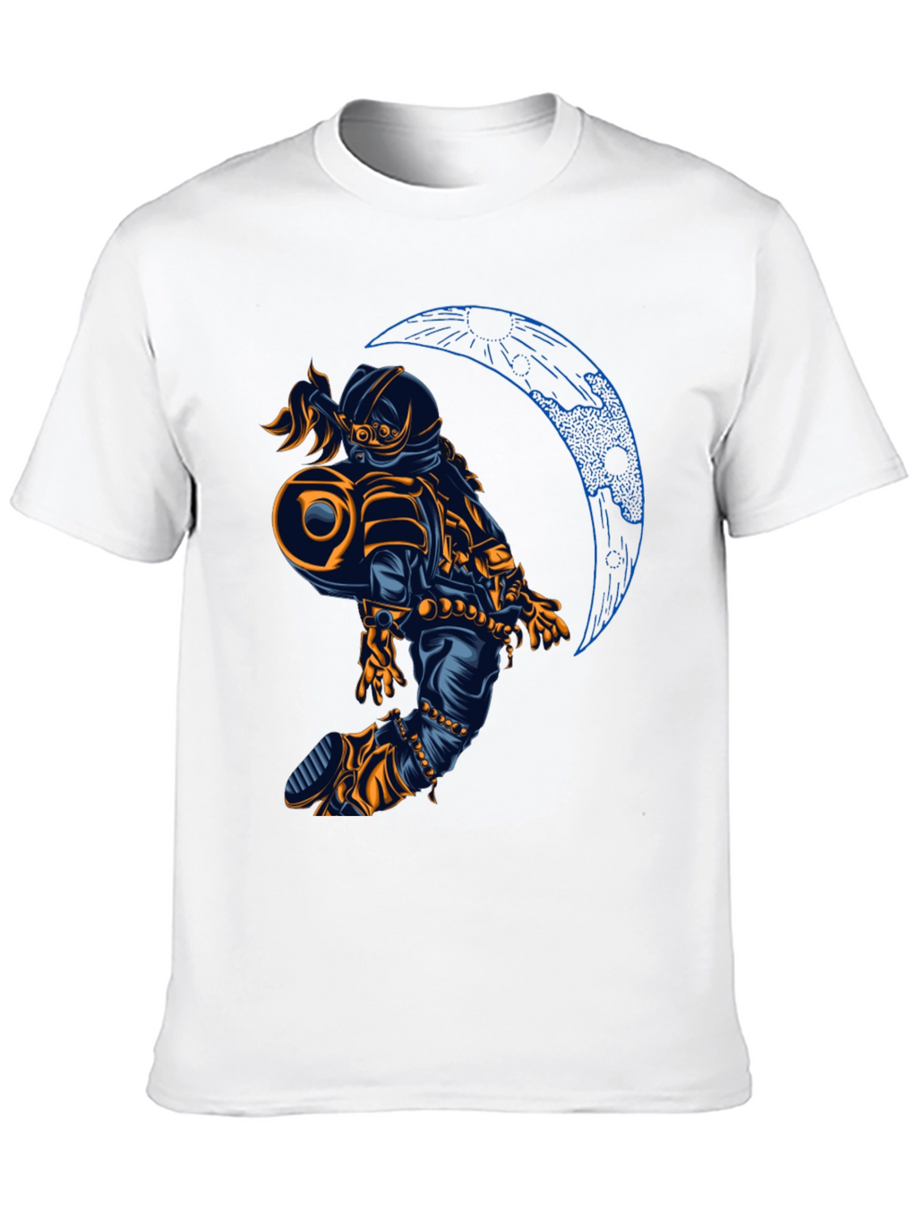 Astronaut Moon Graphic T-Shirt - Black