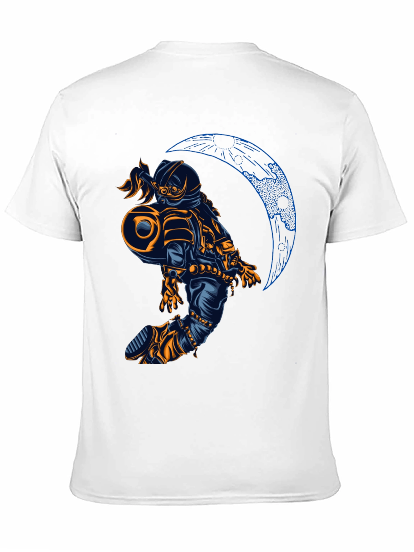 Astronaut Moon Graphic T-Shirt - Black
