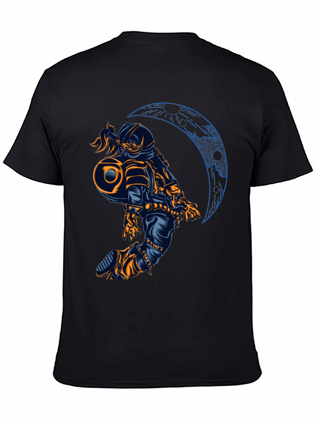 Astronaut Moon Graphic T-Shirt - Black