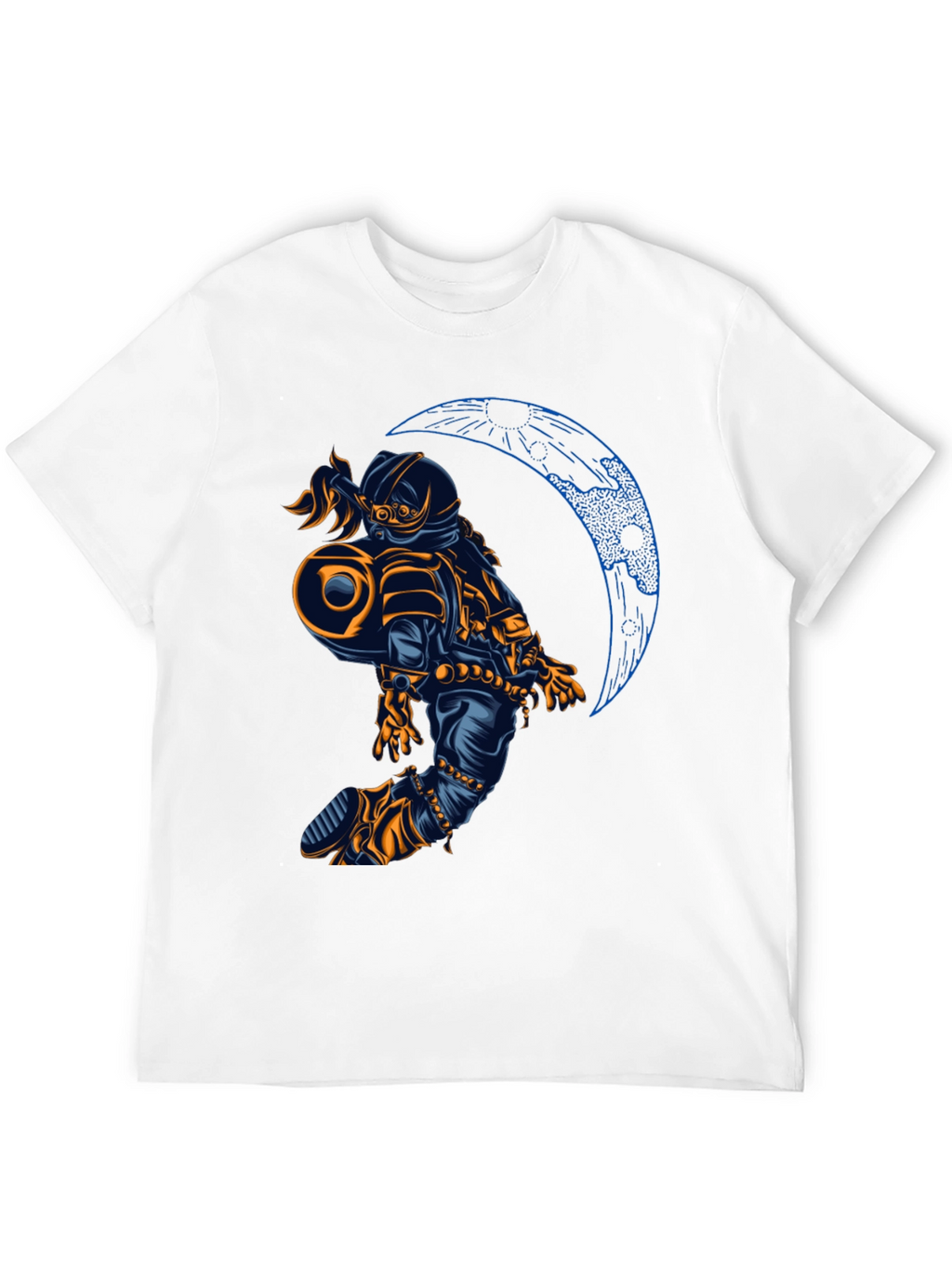 Astronaut Moon Graphic T-Shirt - Black